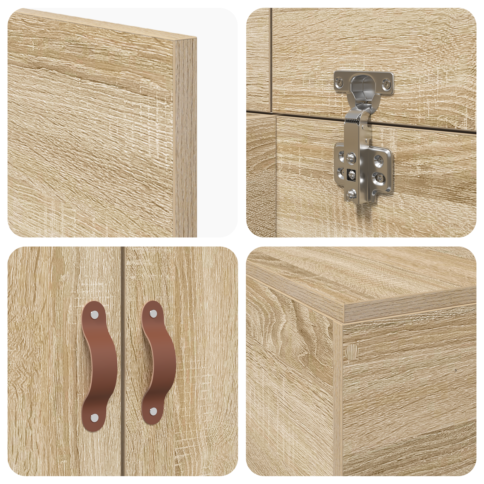 Seng med lagring Sonoma eik 90 x 200 cm Konstruert tre