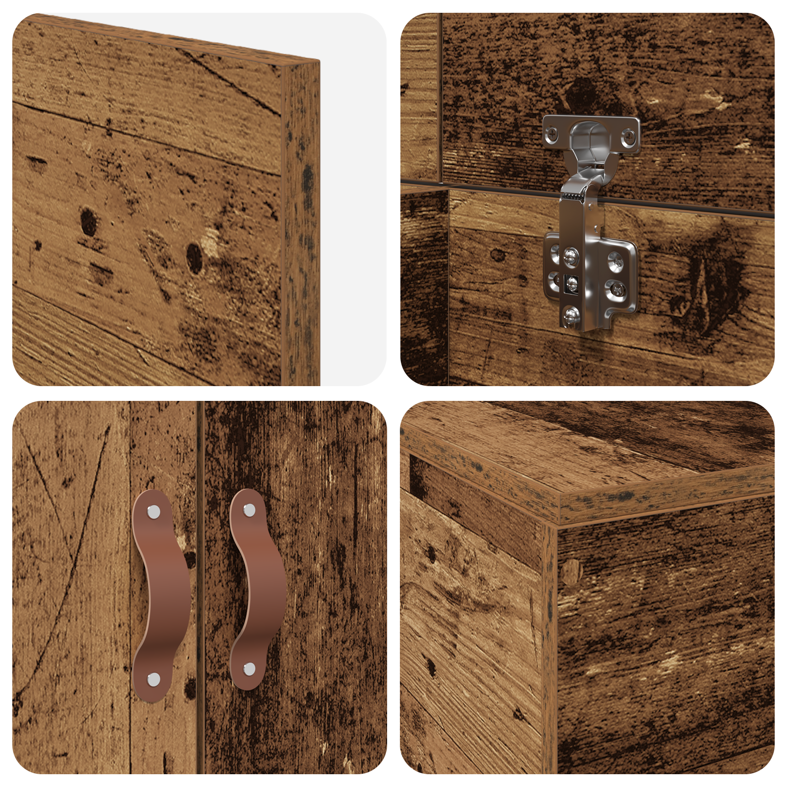 Seng med lagring Gamle tre 90 x 200 cm Konstruert tre