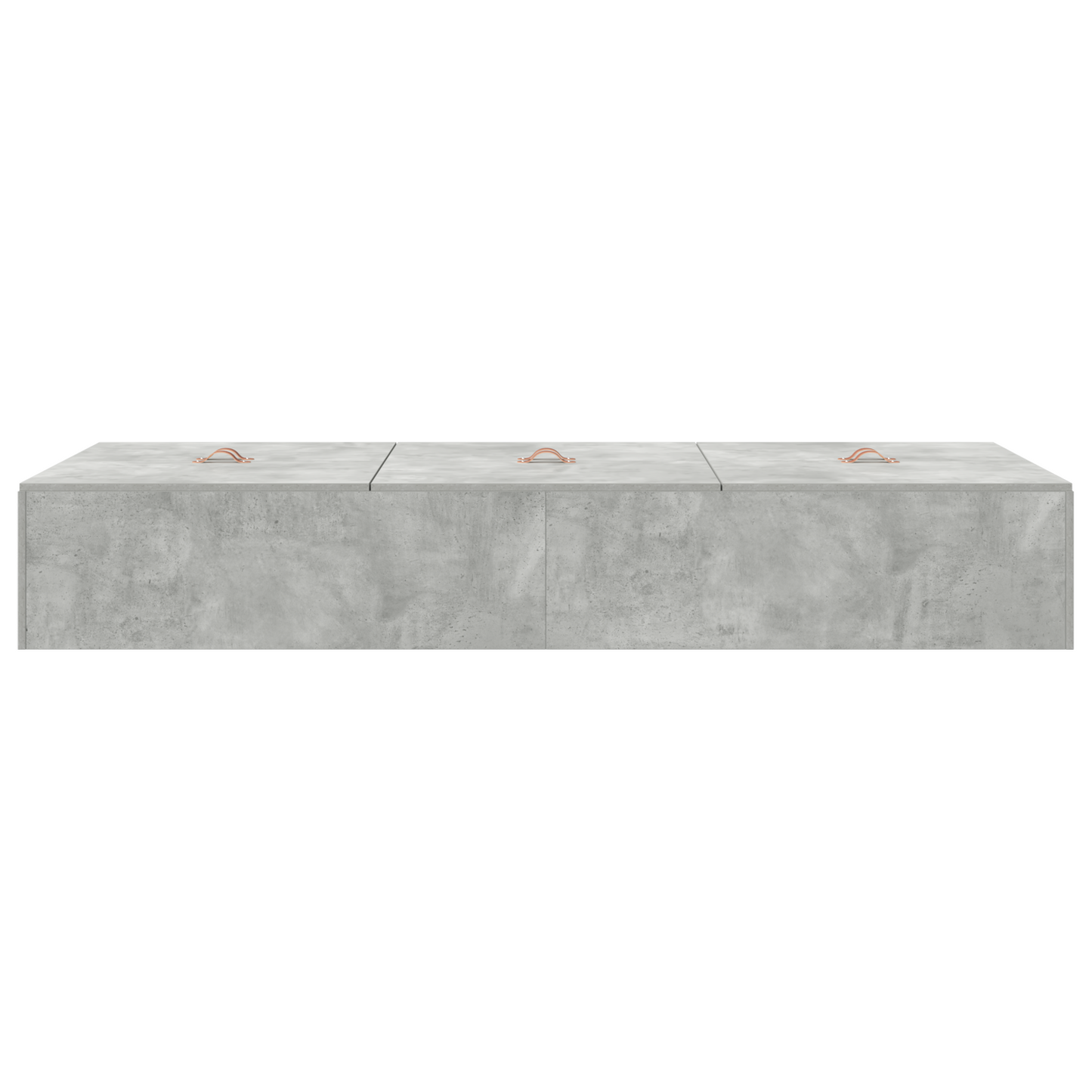 Seng med lagring Betonggrå 100 x 200 cm Konstruert tre