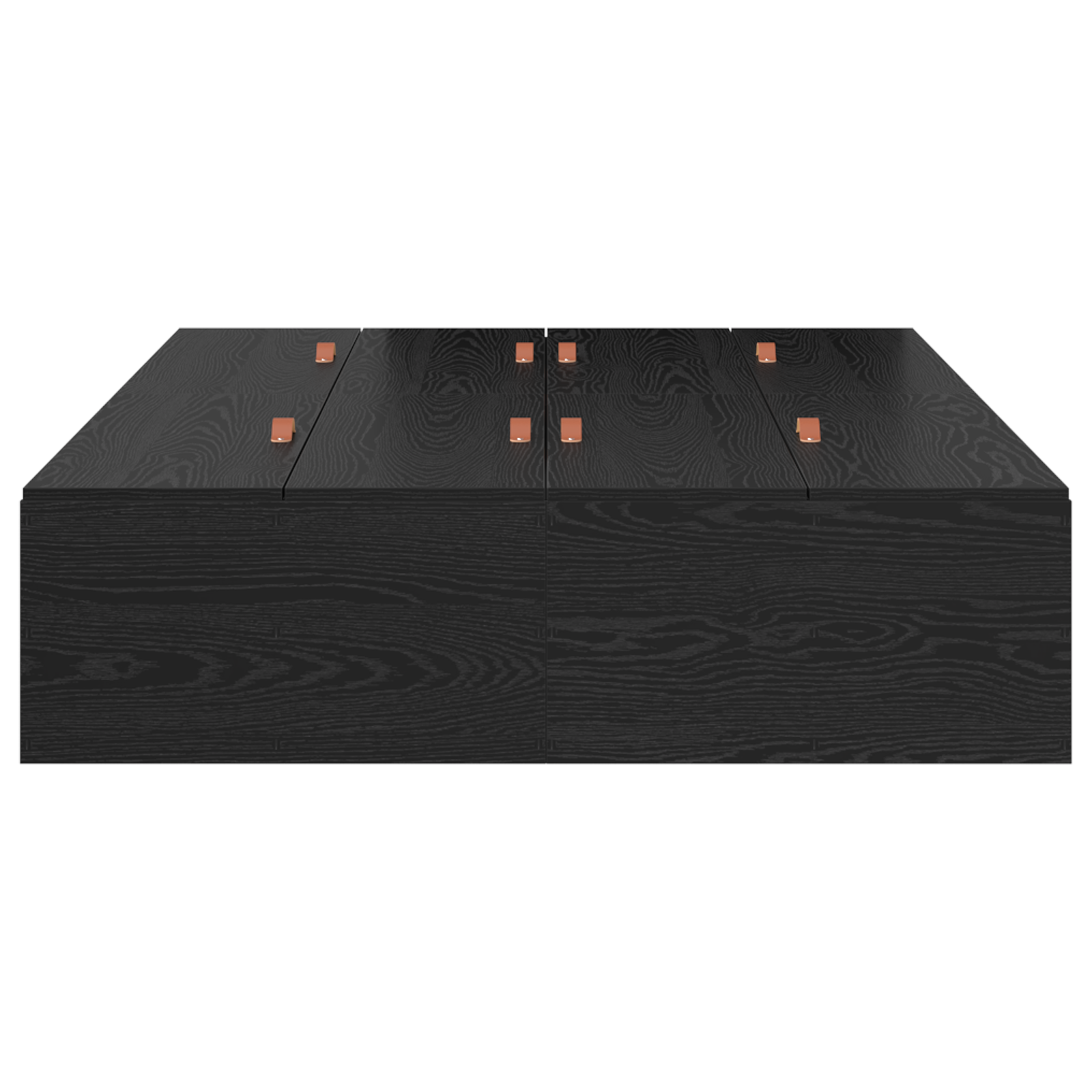 Seng med lagring Svart Eik 120 x 200 cm Konstruert tre