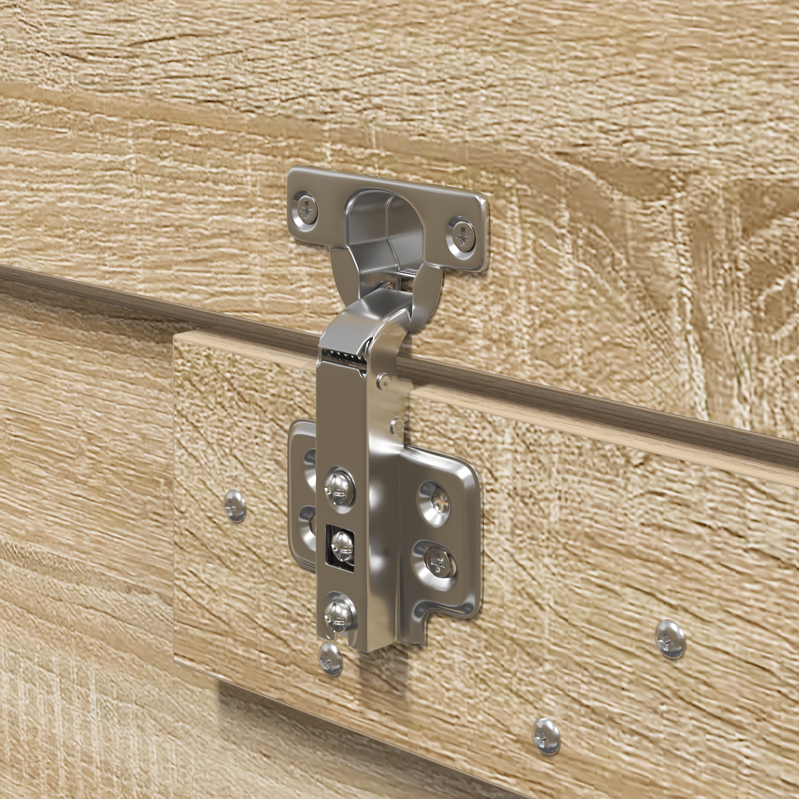 Seng med lagring Sonoma eik 140 x 200 cm Konstruert tre