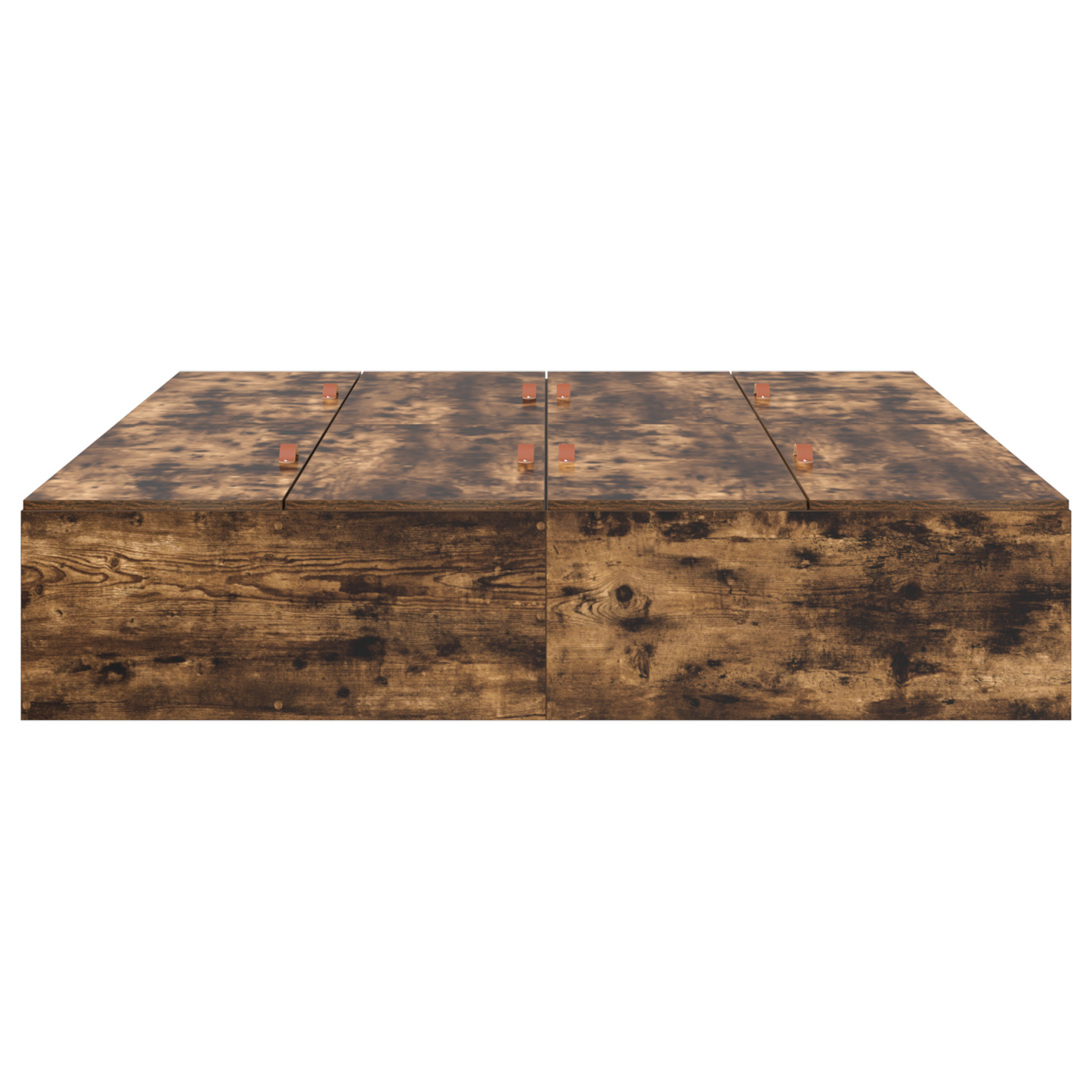 Seng med lagring Røkt eik 150 x 200 cm Konstruert tre