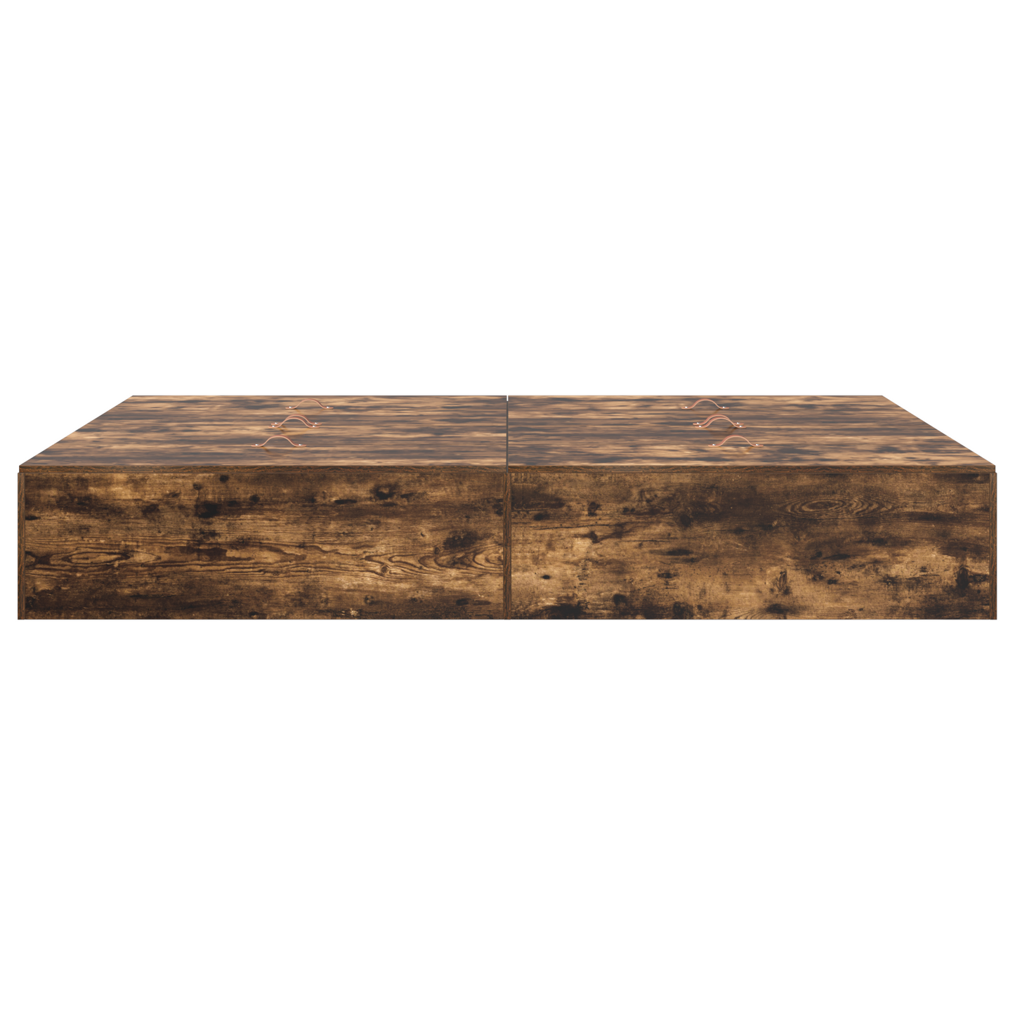 Seng med lagring Røkt eik 150 x 200 cm Konstruert tre
