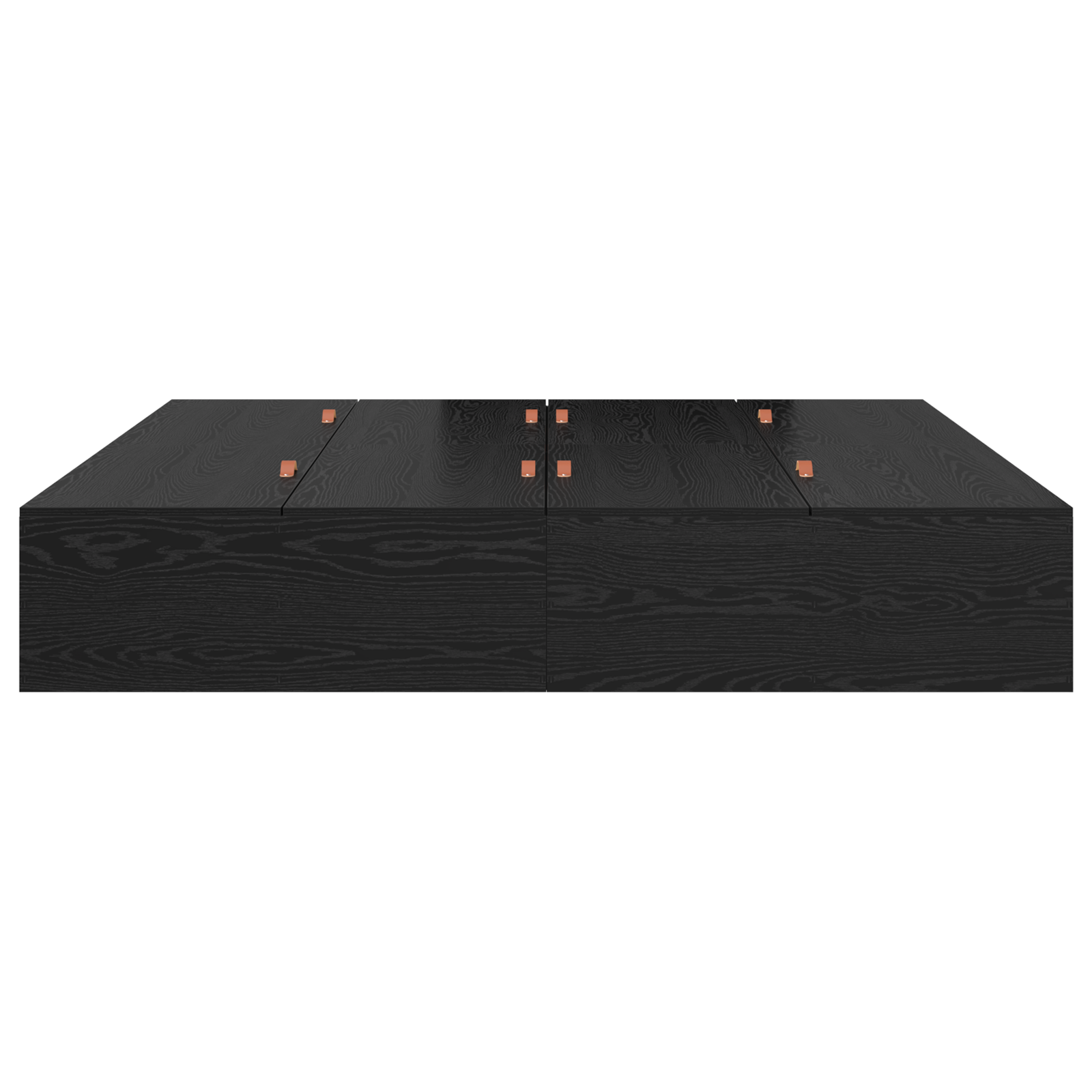 Seng med lagring Svart Eik 180 x 200 cm Konstruert tre