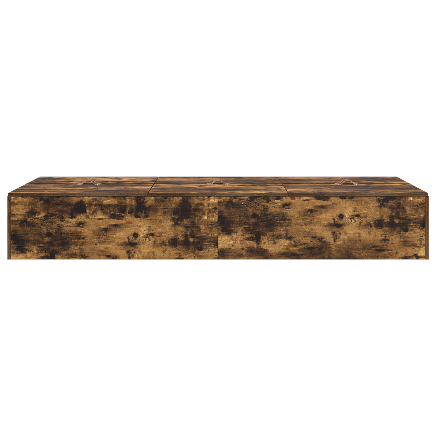 Seng med lagring Røkt eik 90 x 190 cm Konstruert tre