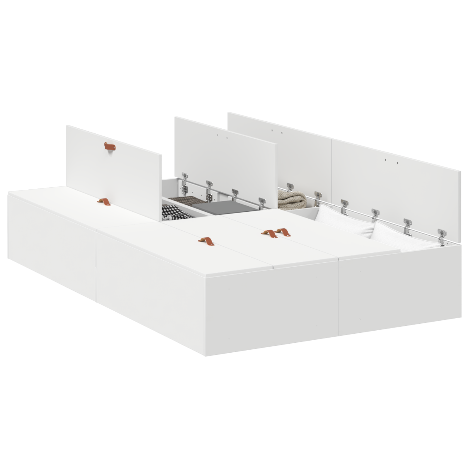 Seng med lagring med lagring Hvit 120 x 190 cm Konstruert tre