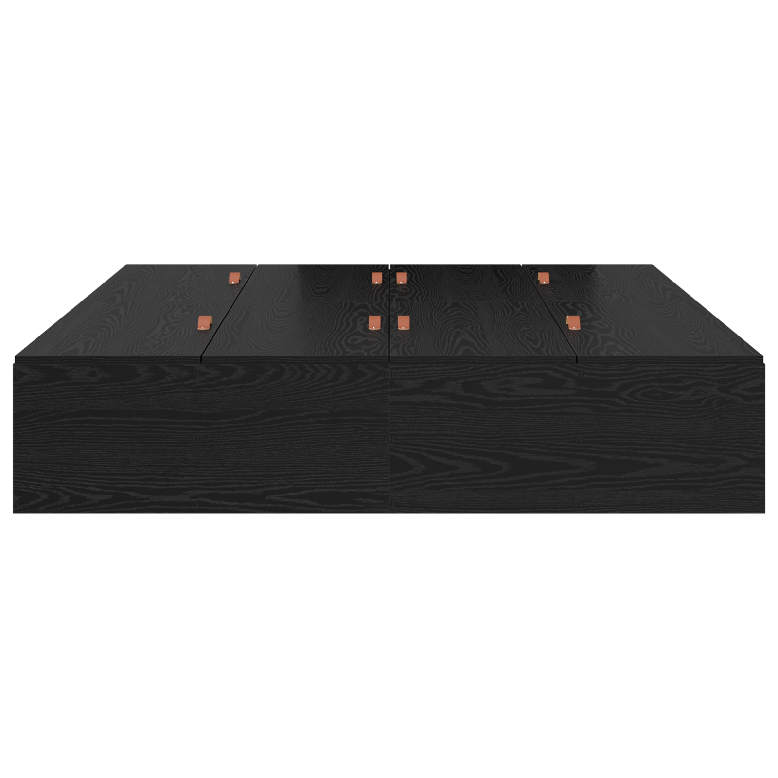 Seng med lagring Svart Eik 140 x 190 cm Konstruert tre