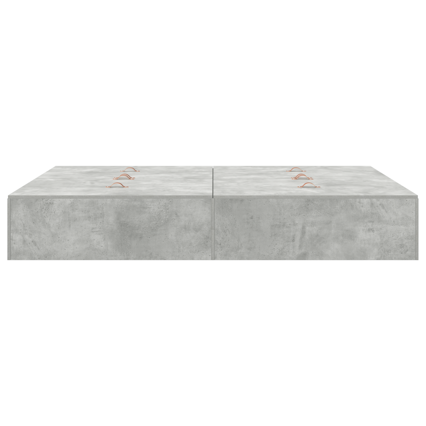 Seng med lagring Betonggrå 140 x 190 cm Konstruert tre
