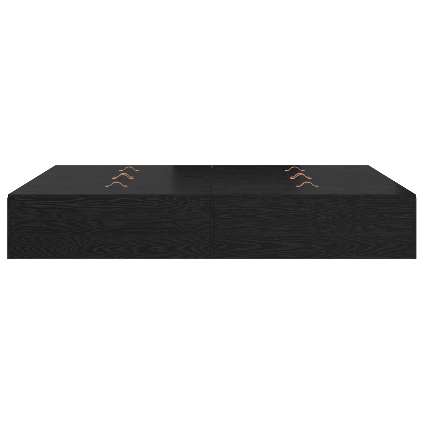 Seng med lagring Svart Eik 135 x 190 cm Konstruert tre