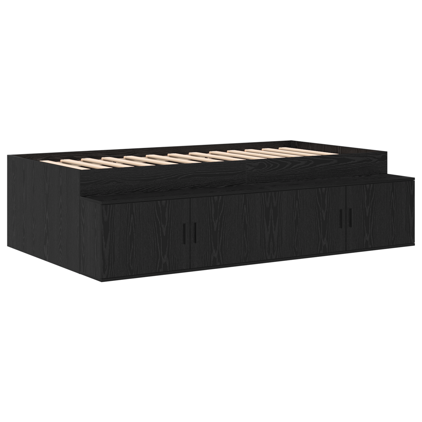 Seng med lagring Svart eik 234 x 103 x 53.5 cm Konstruert tre