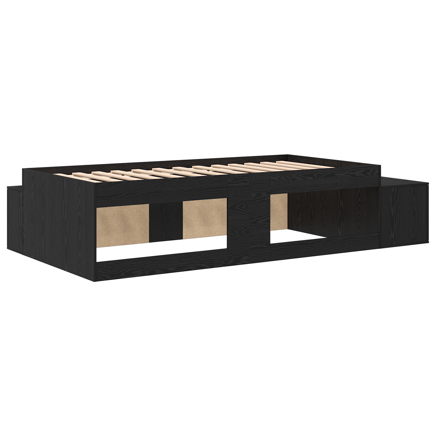 Seng med lagring Svart eik 234 x 103 x 53.5 cm Konstruert tre
