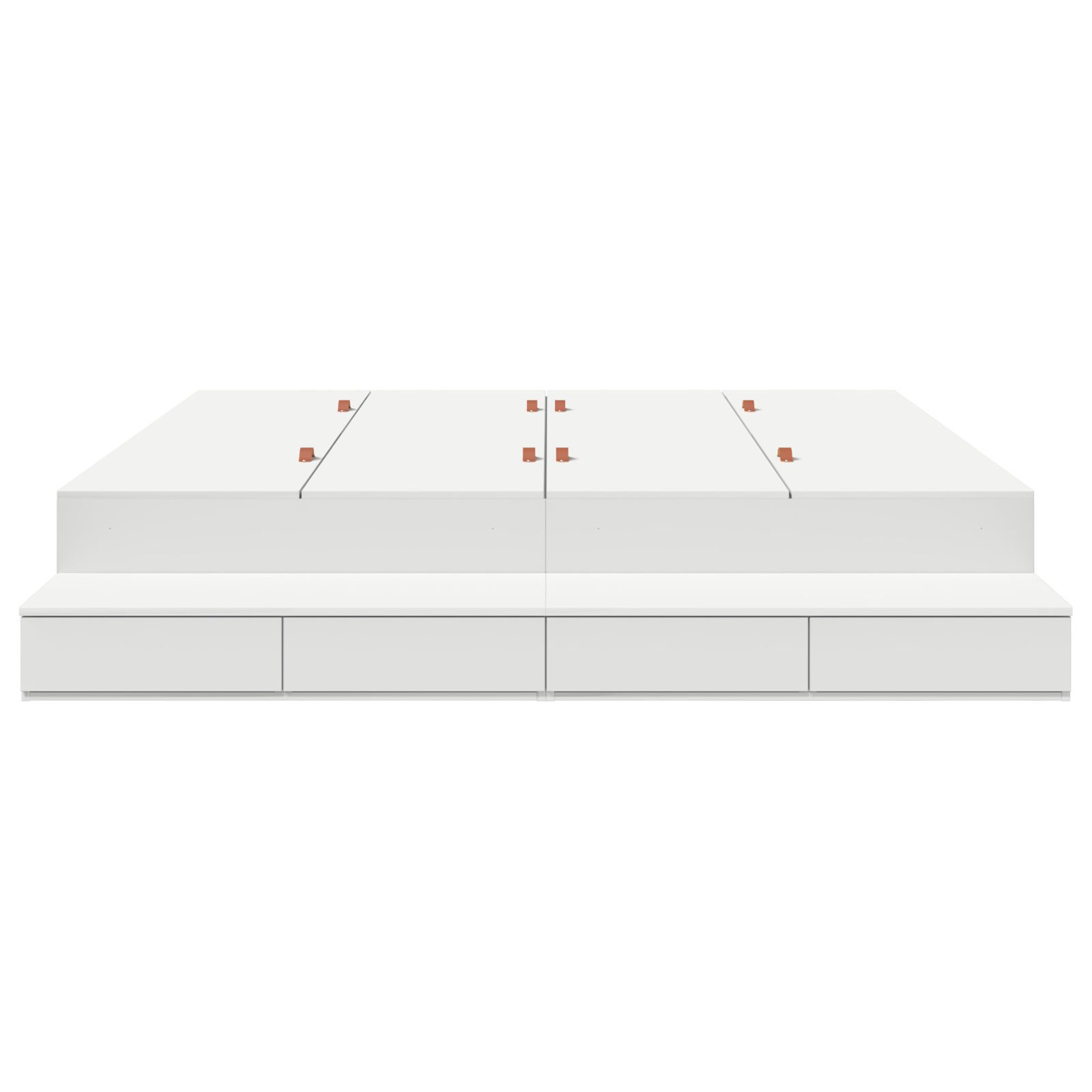 Seng med lagring med skuff Hvit 200 cm Konstruert tre