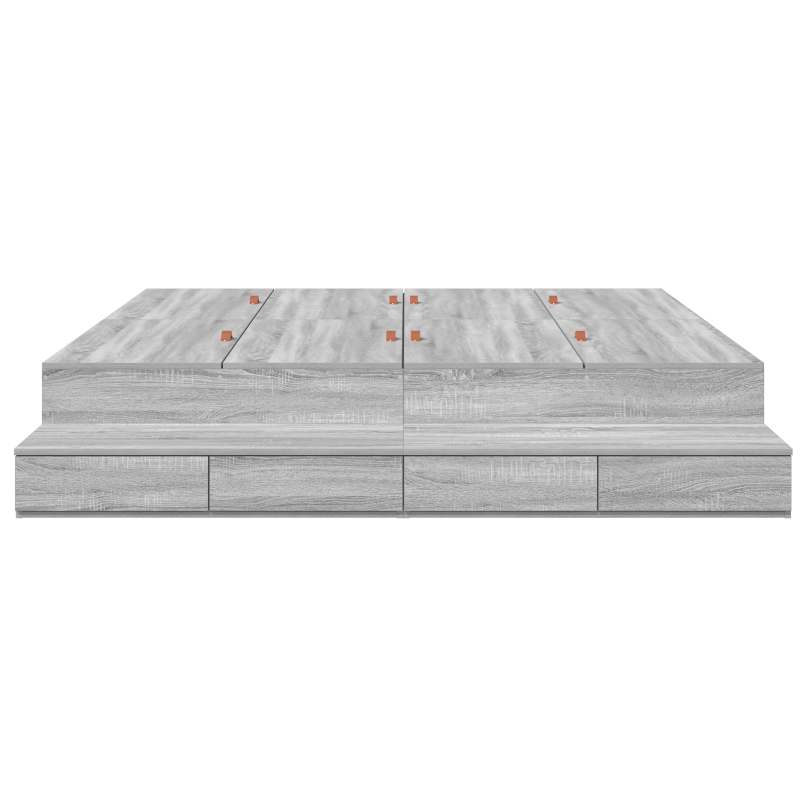 Seng med lagring med skuff Grå Sonoma 200 cm Konstruert tre