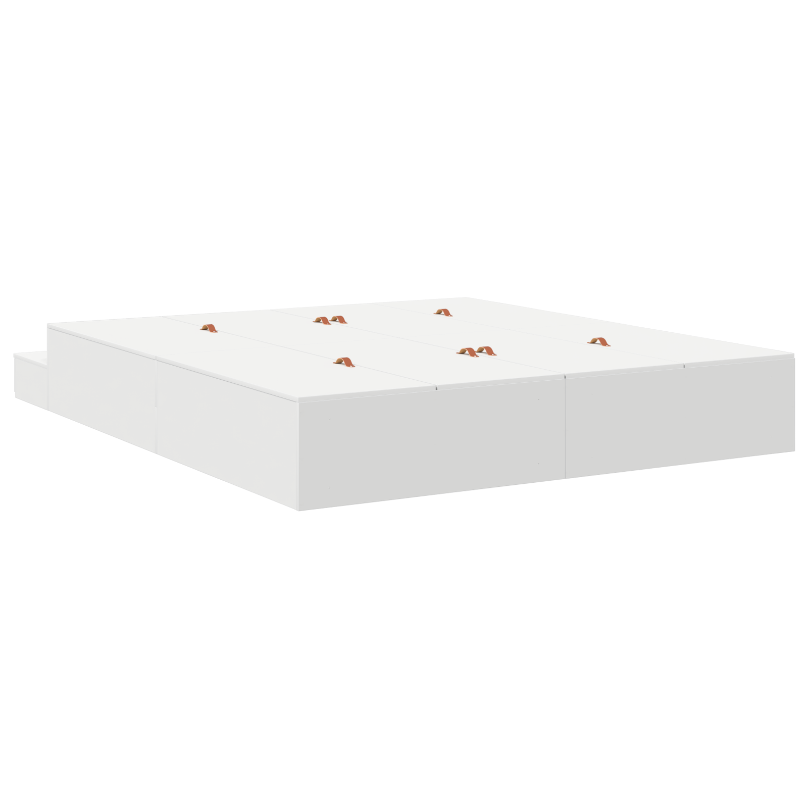 Seng med lagring med skuff Hvit 180 cm Konstruert tre