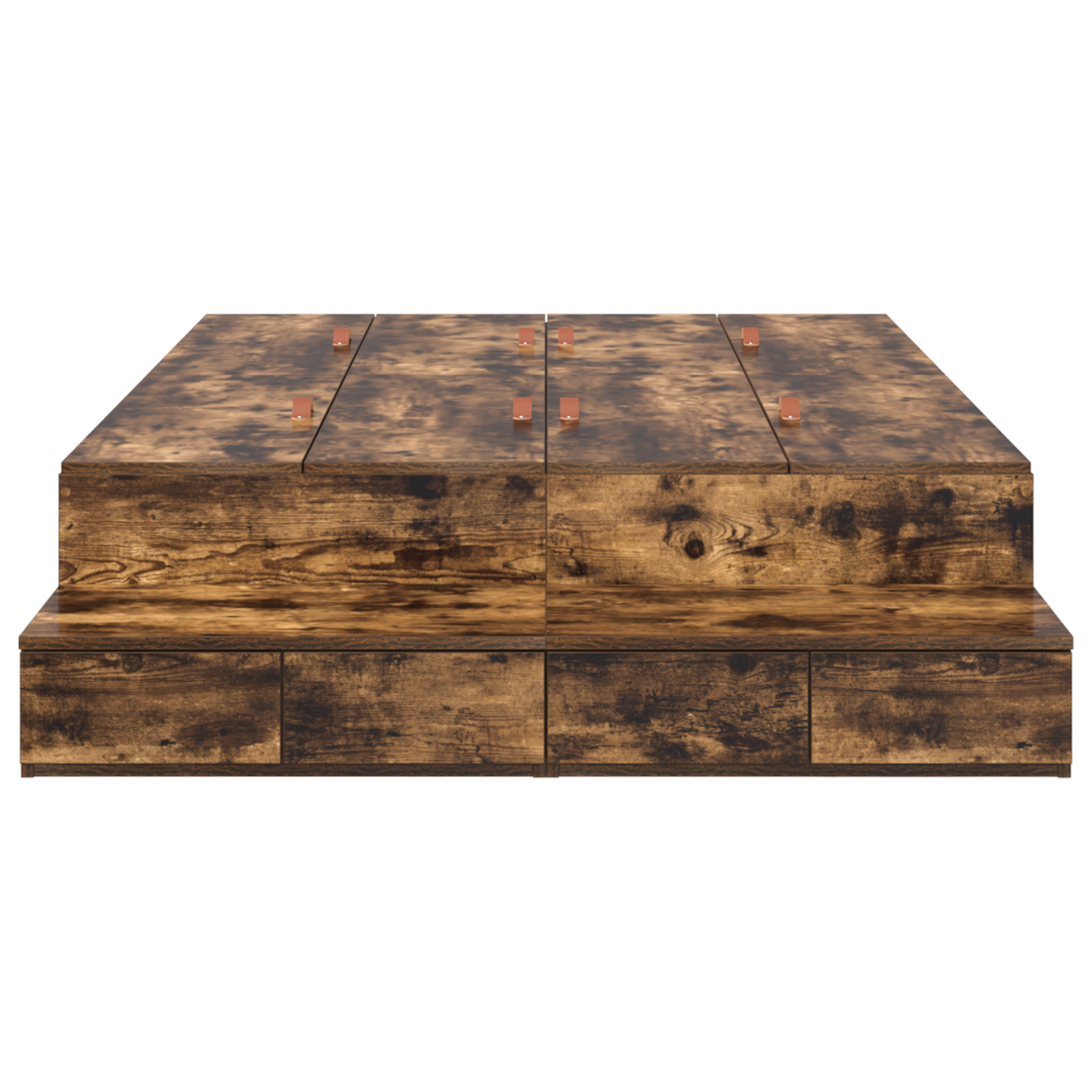 Seng med lagring med skuff Røkt eik 120 cm Konstruert tre