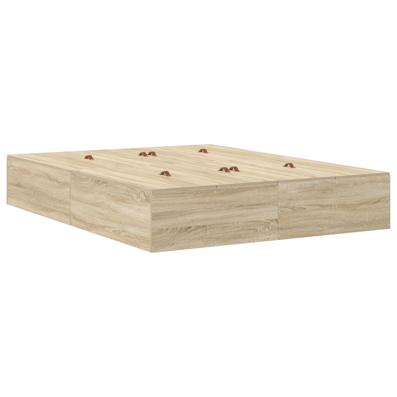 Seng med lagring med skuff Sonoma eik 140 cm Konstruert tre