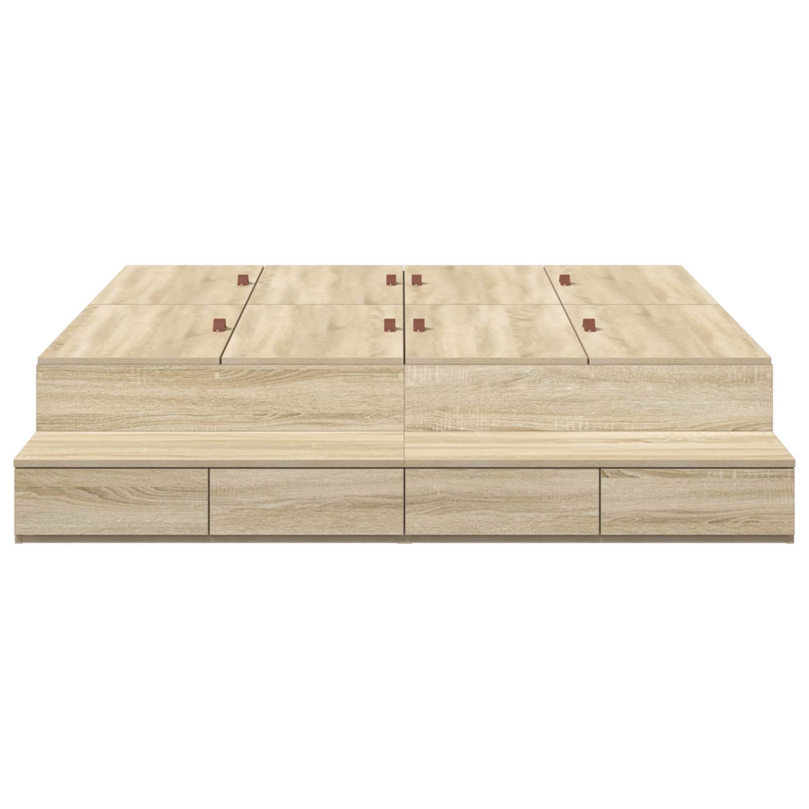 Seng med lagring med skuff Sonoma eik 140 cm Konstruert tre