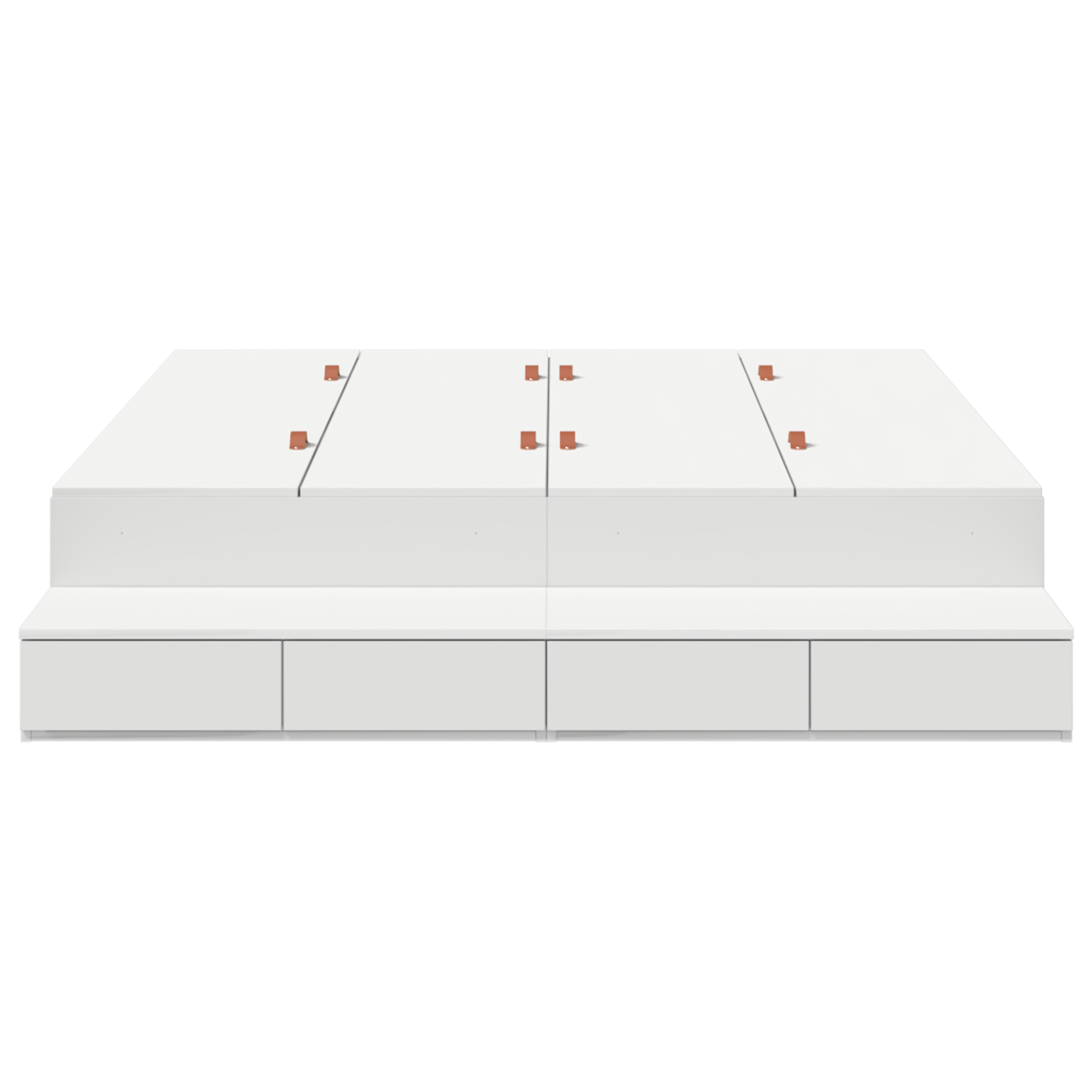 Seng med lagring med skuff Hvit 135 cm Konstruert tre