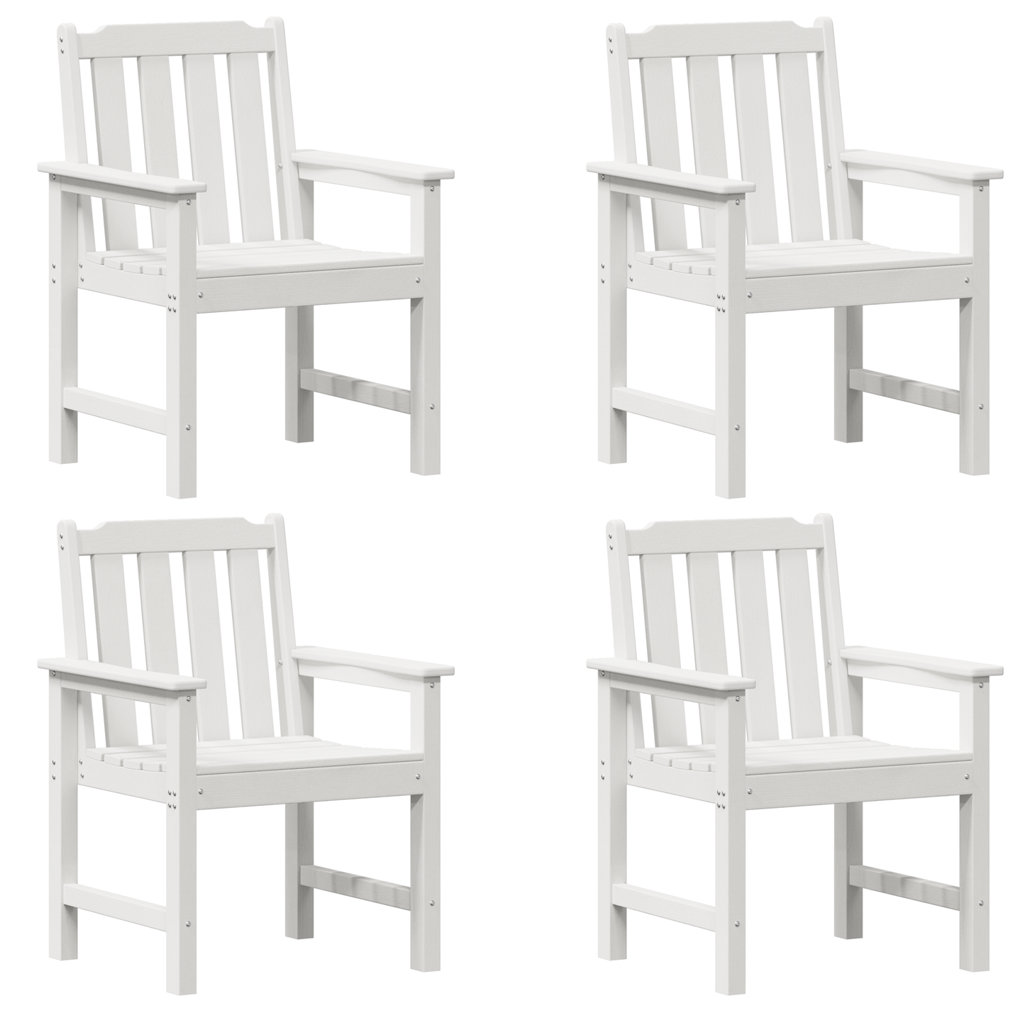 Hage Stol 4 pcs Hvit 65,5 x 59 x 88 cm Polyethylen