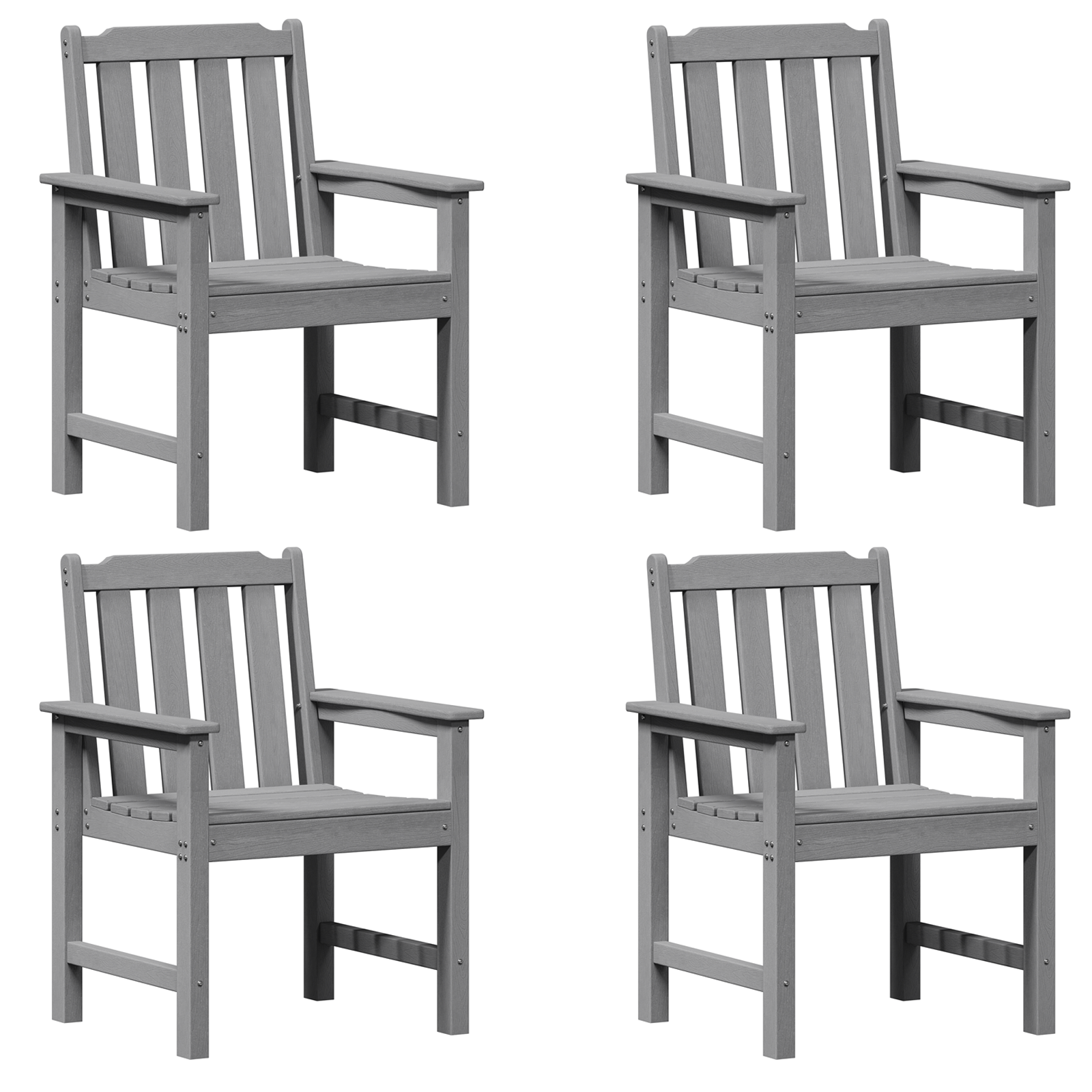 Hage spisestol med pute 4 pcs Lysegrå 65.5 x 55.5 x 88cm Plast