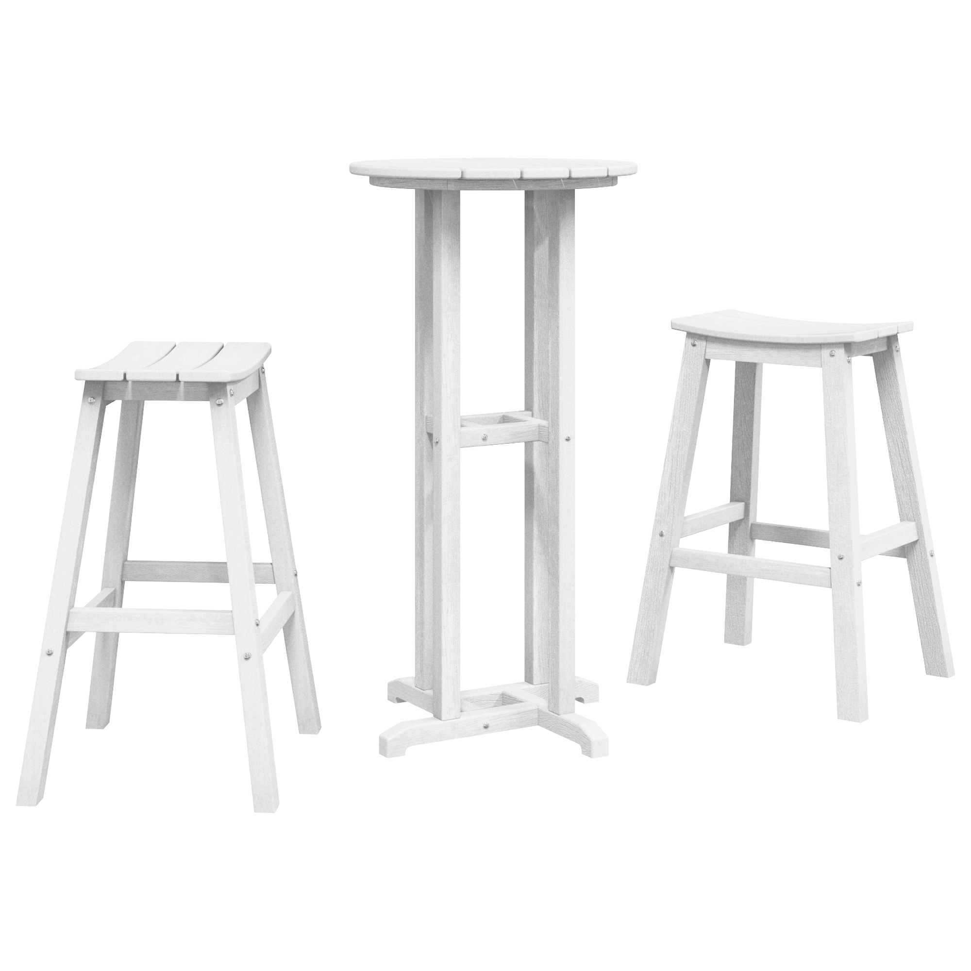 Hage bar sett 3 pcs Hvit HDPE