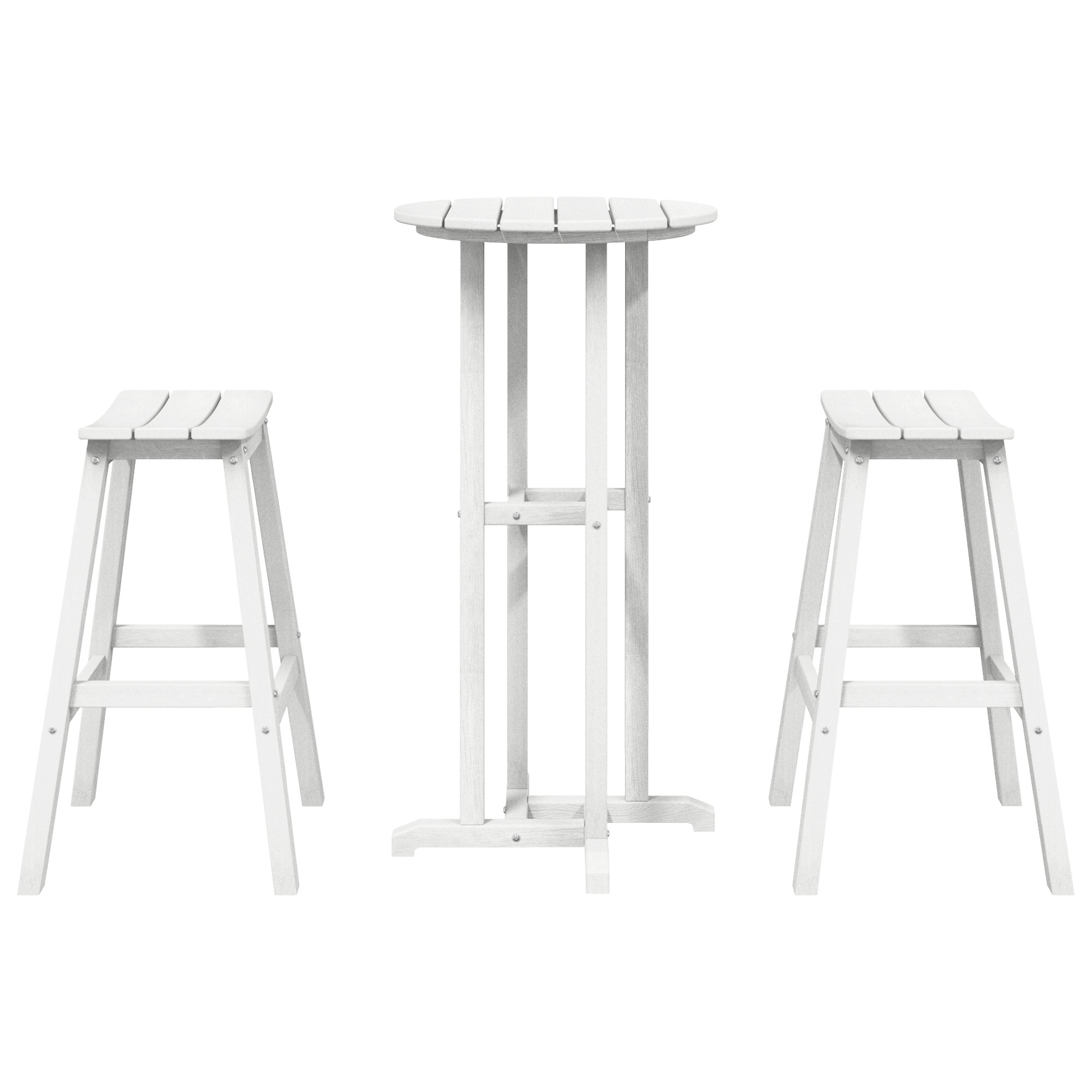 Hage bar sett 3 pcs Hvit HDPE