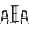 Hage bar sett 3 pcs Svart HDPE