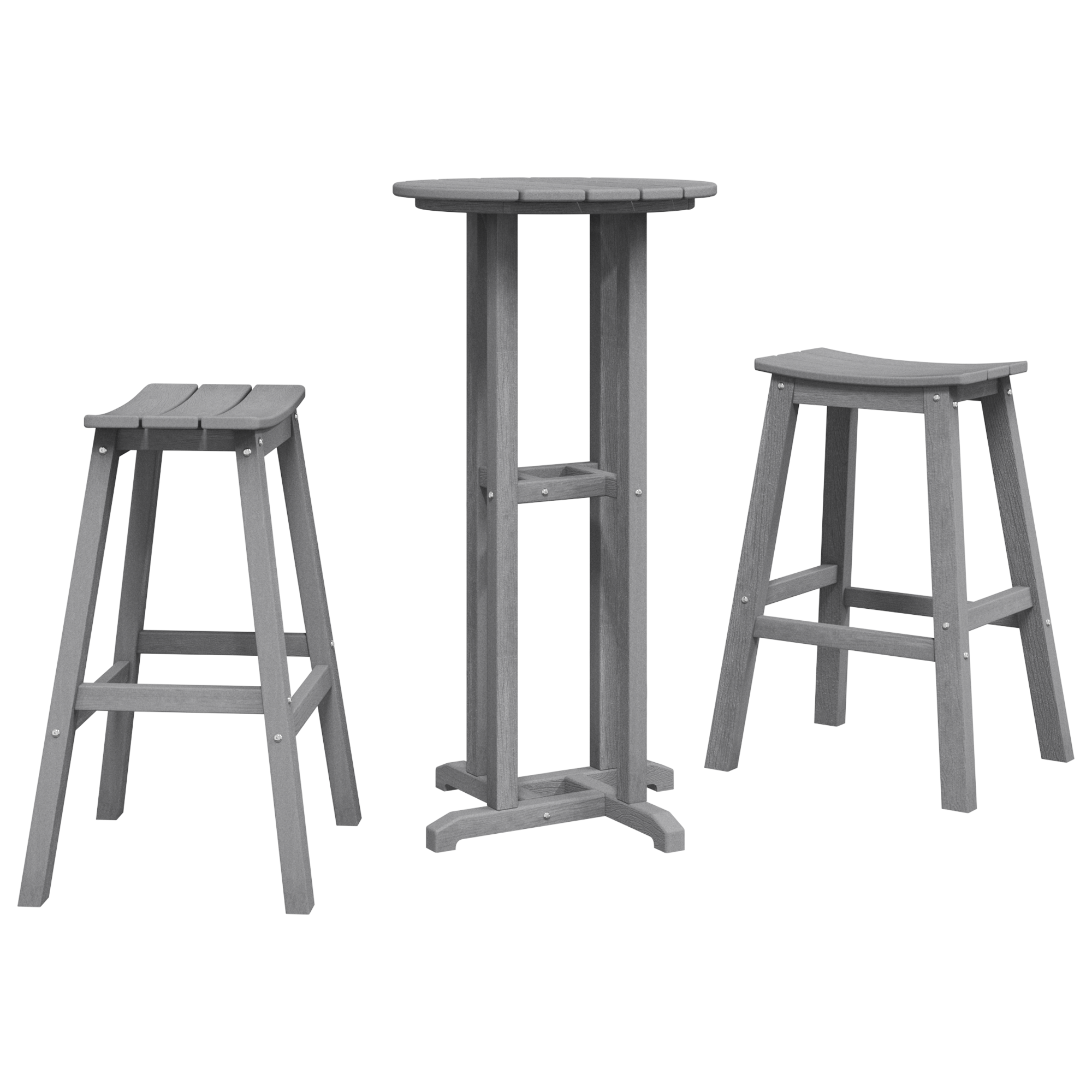 Hage bar sett 3 pcs Lysegrå HDPE