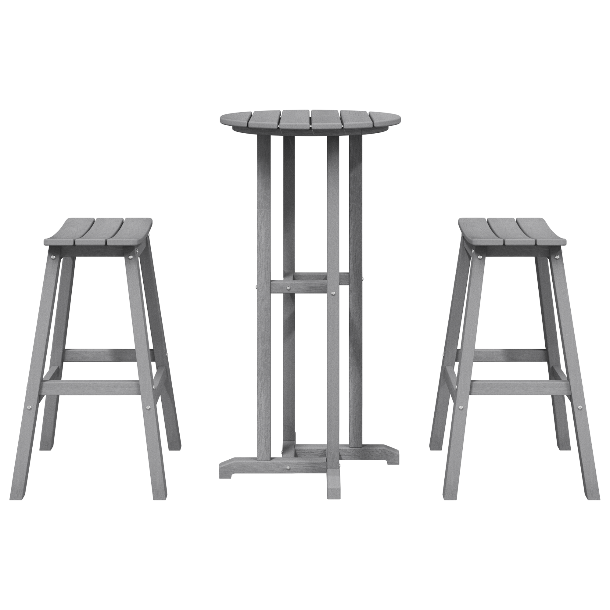 Hage bar sett 3 pcs Lysegrå HDPE