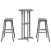 Hage bar sett 3 pcs Lysegrå HDPE