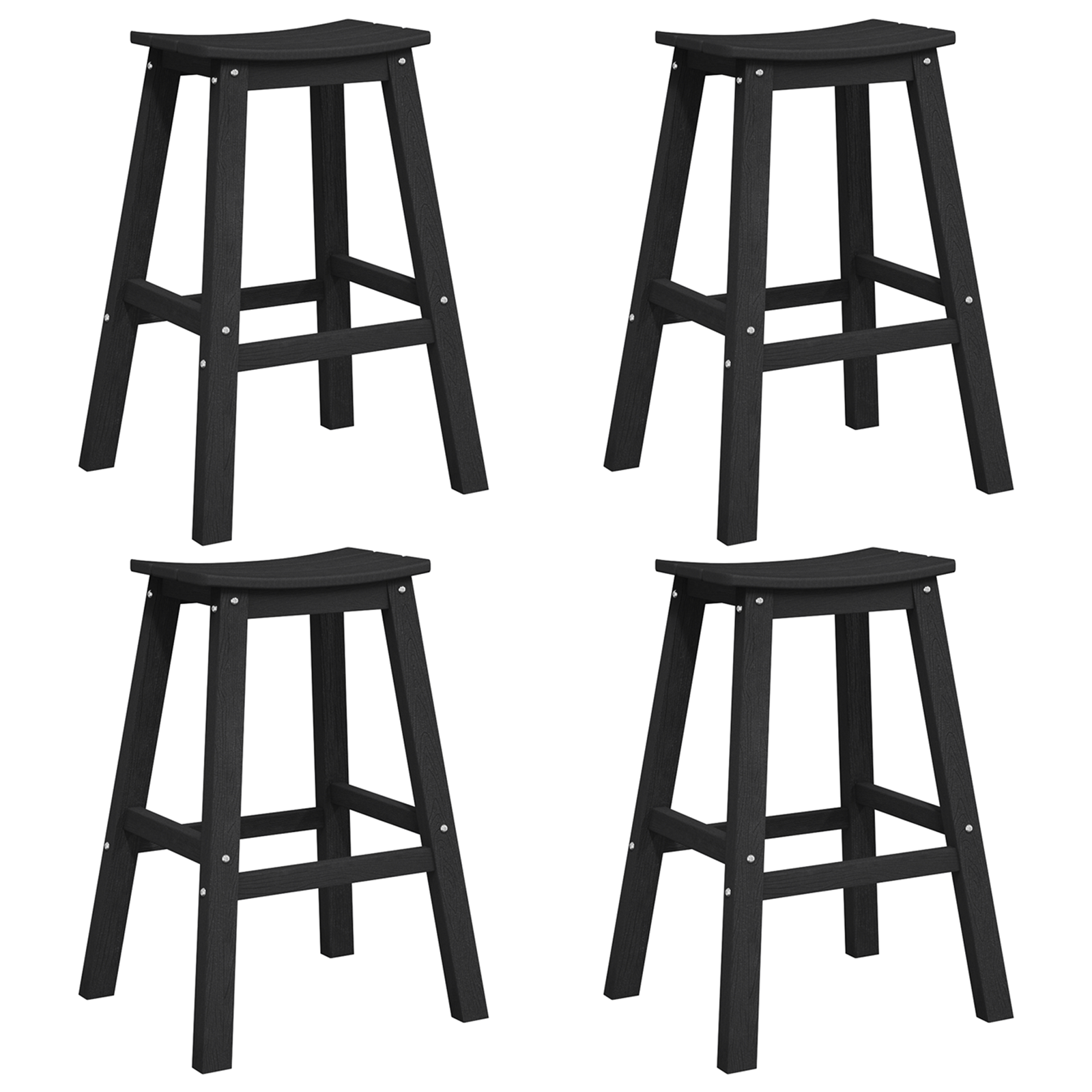 Hage bar sett 4 pcs Svart HDPE
