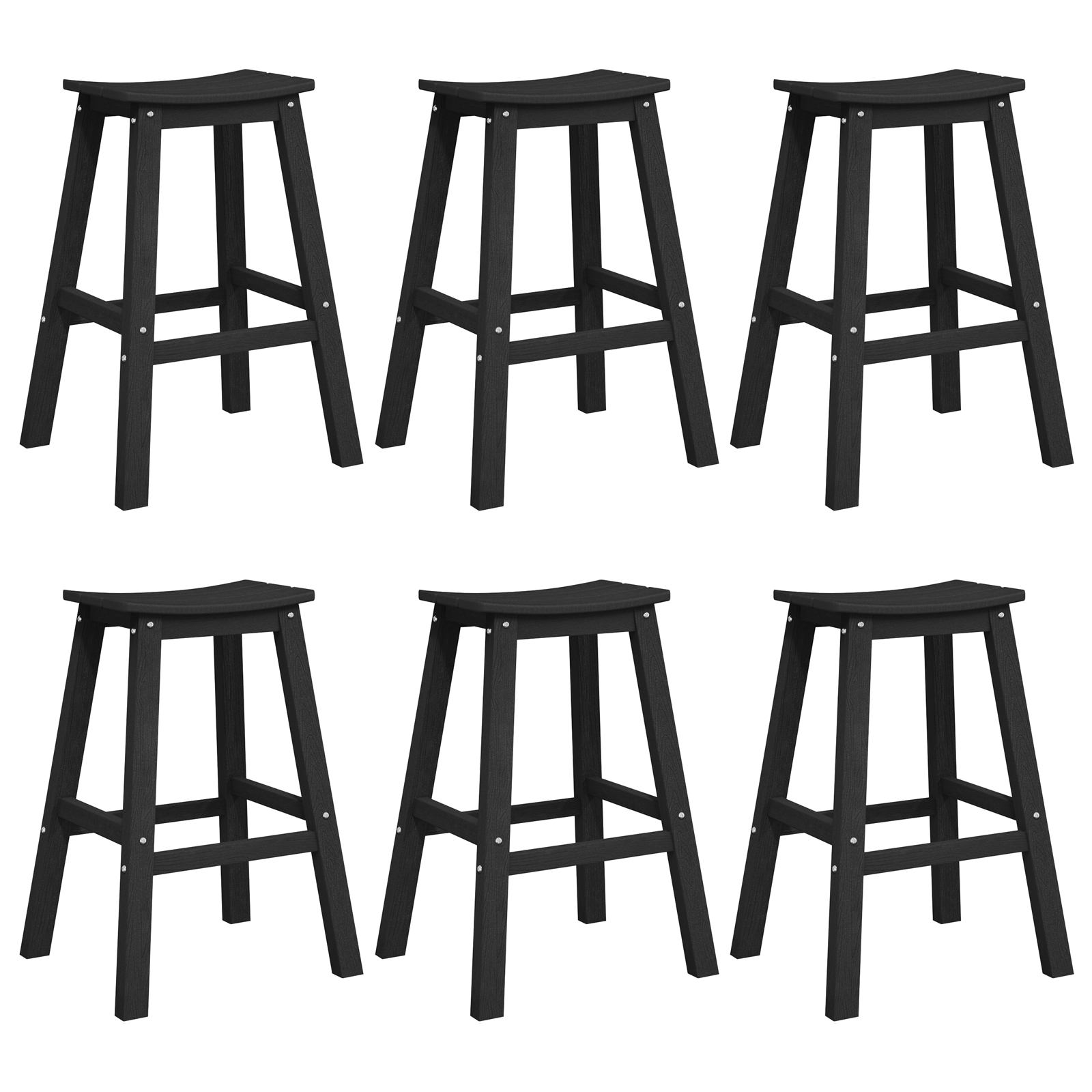 Hage bar sett 6 pcs Svart HDPE