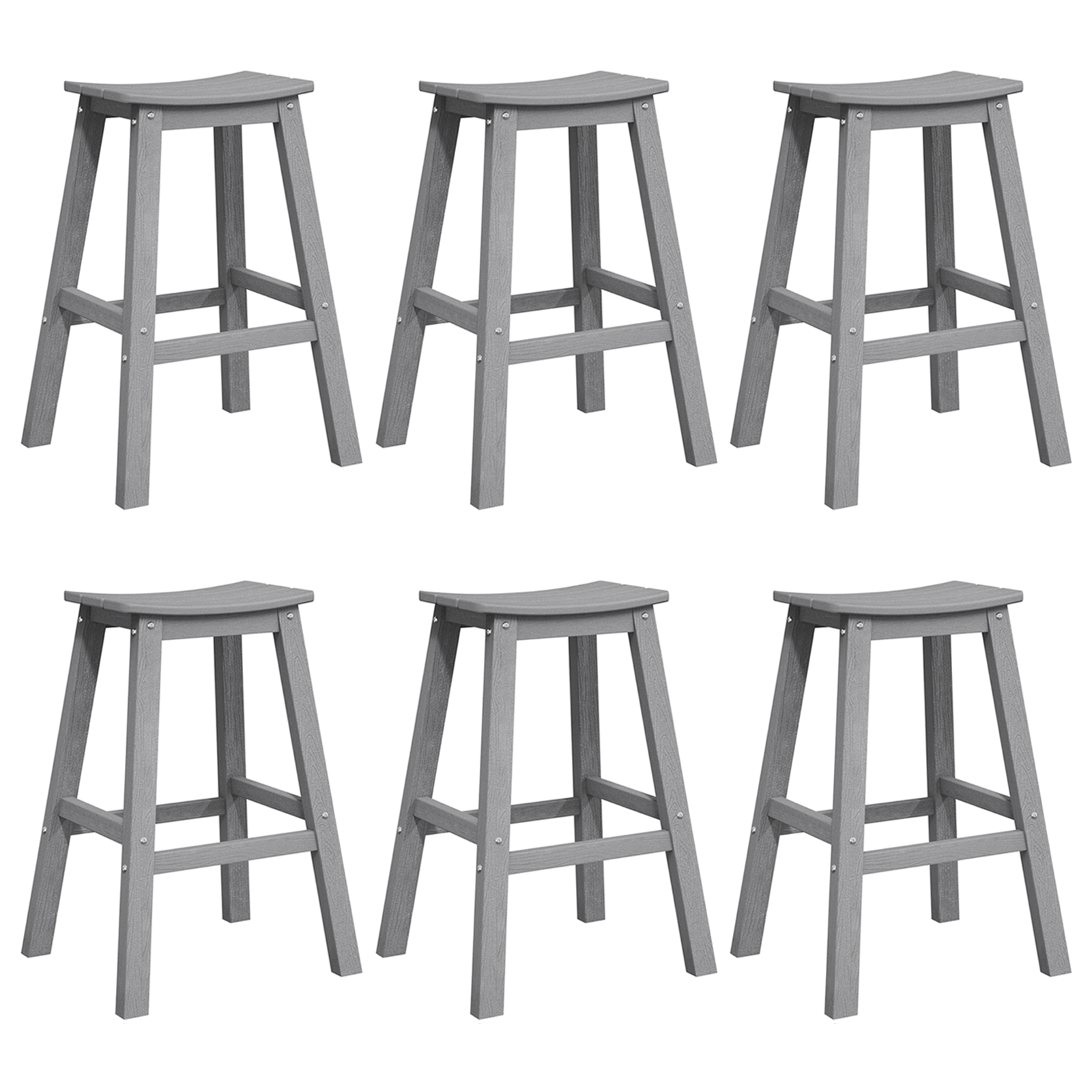 Hage bar sett 6 pcs Lysegrå HDPE