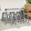 Hage bar sett 6 pcs Lysegrå HDPE