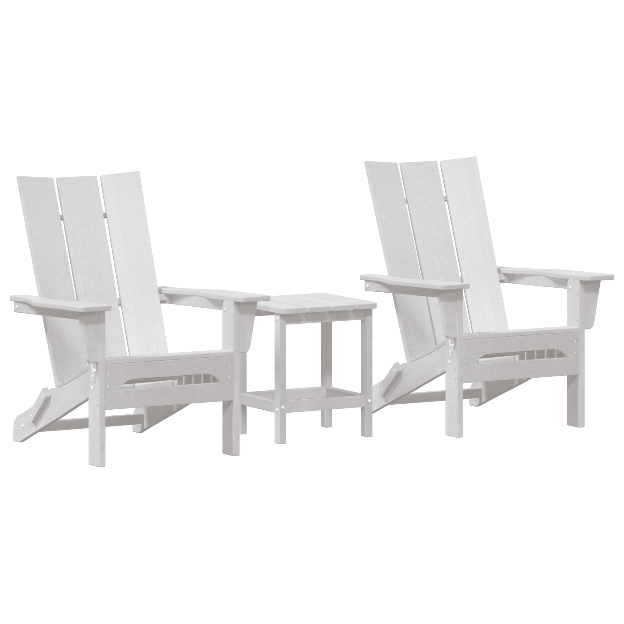 Hage lounge møbler 3 pcs Hvit 38 x 38 x 46cm Plast