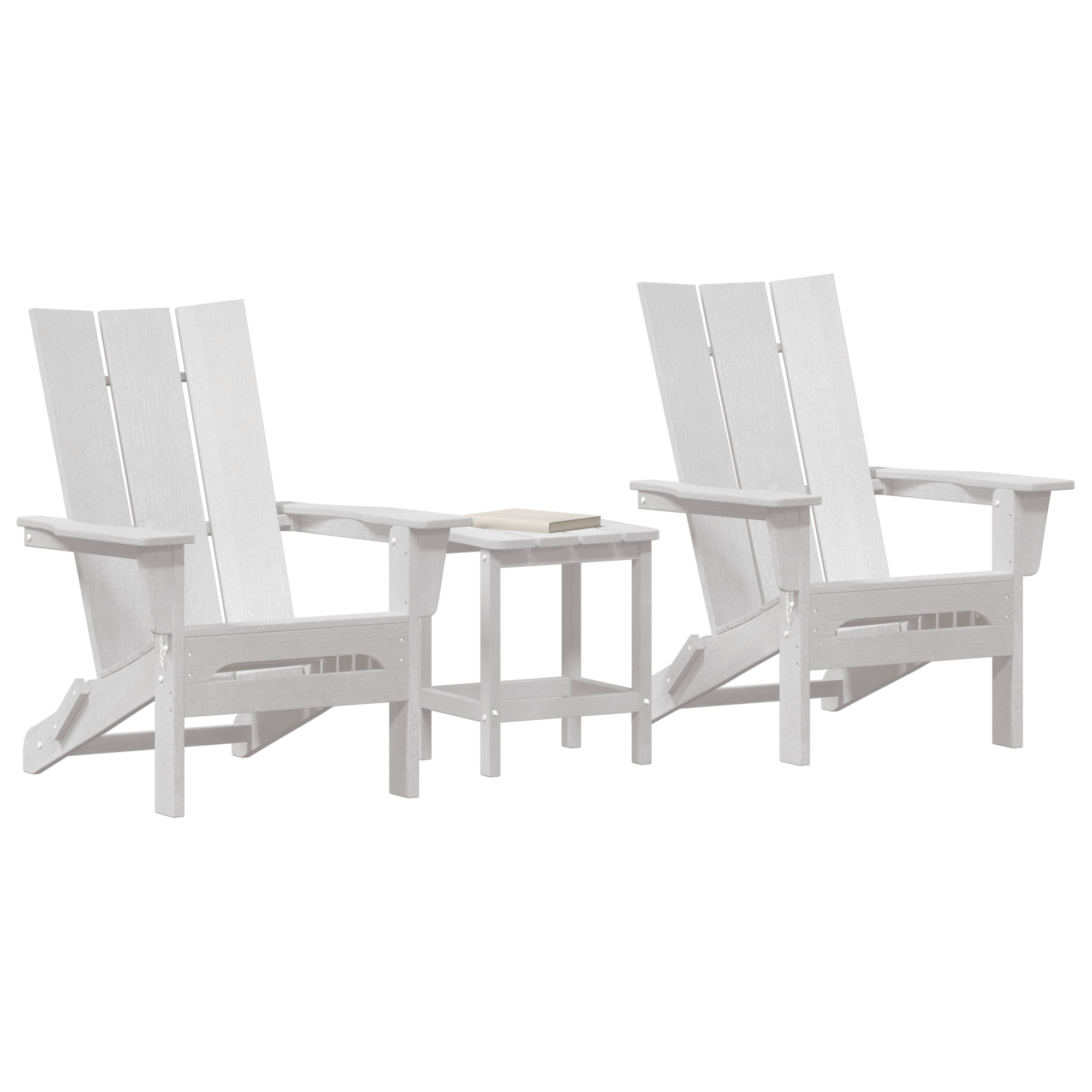 Hage lounge møbler 3 pcs Hvit 38 x 38 x 46cm Plast
