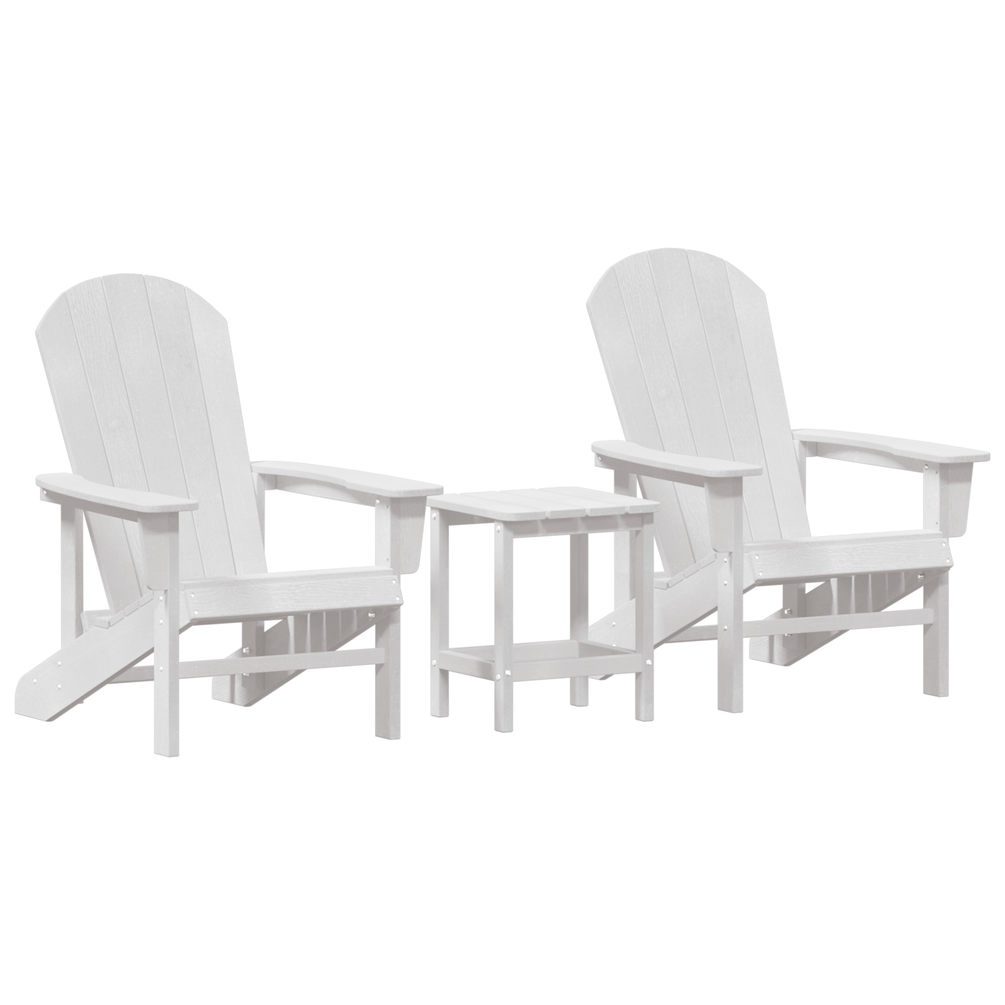 Hage lounge møbler 3 pcs Hvit 38 x 38 x 46cm Polyethylen