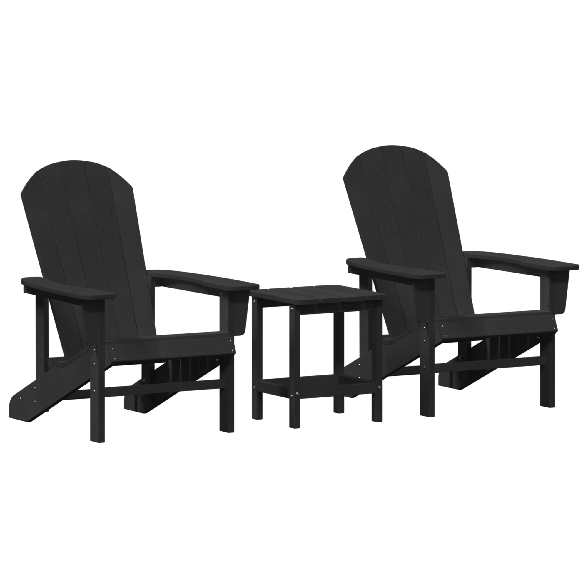 Hage lounge møbler 3 pcs Svart 38 x 38 x 46cm Polyethylen