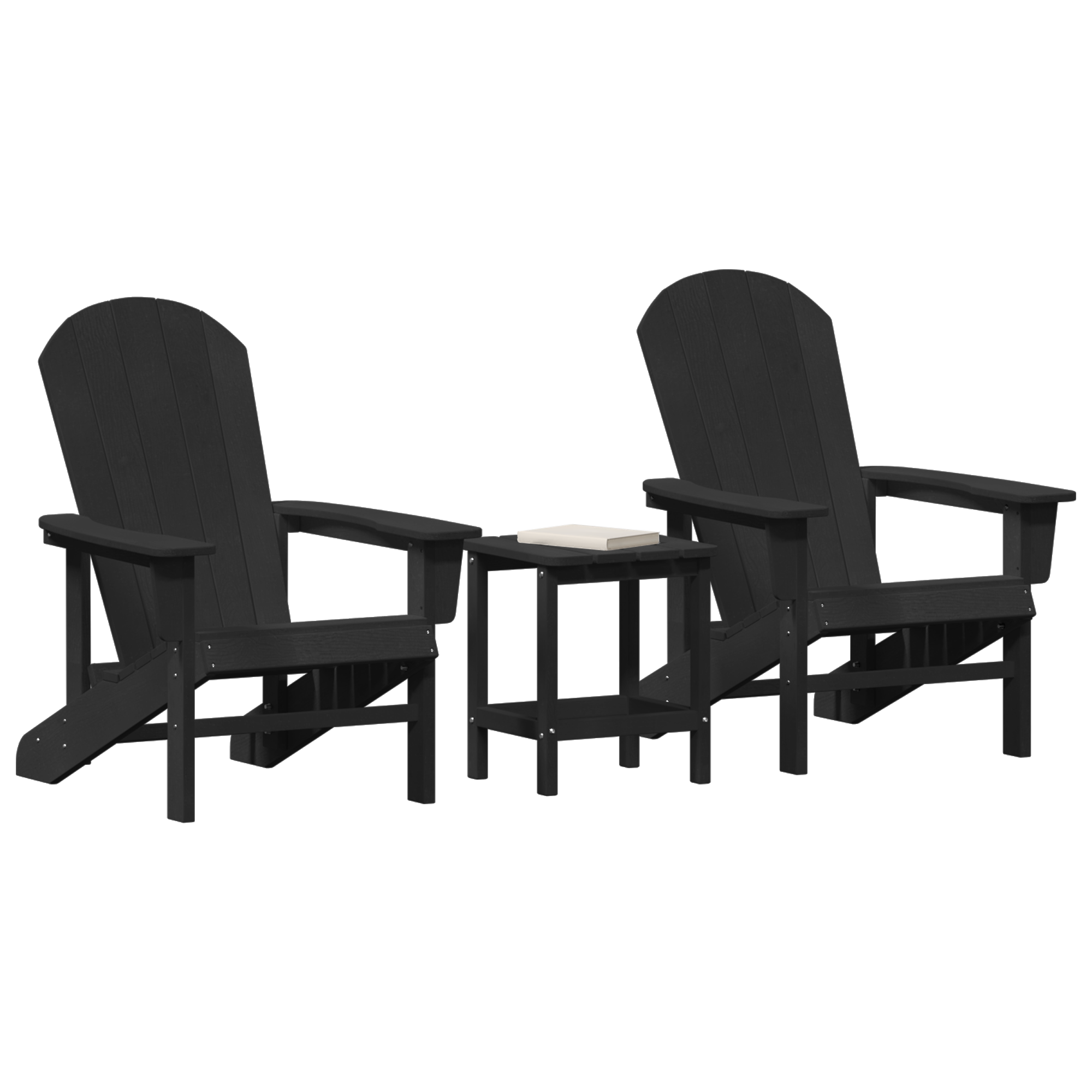 Hage lounge møbler 3 pcs Svart 38 x 38 x 46cm Polyethylen