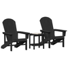 Hage lounge møbler 3 pcs Svart 38 x 38 x 46cm Polyethylen