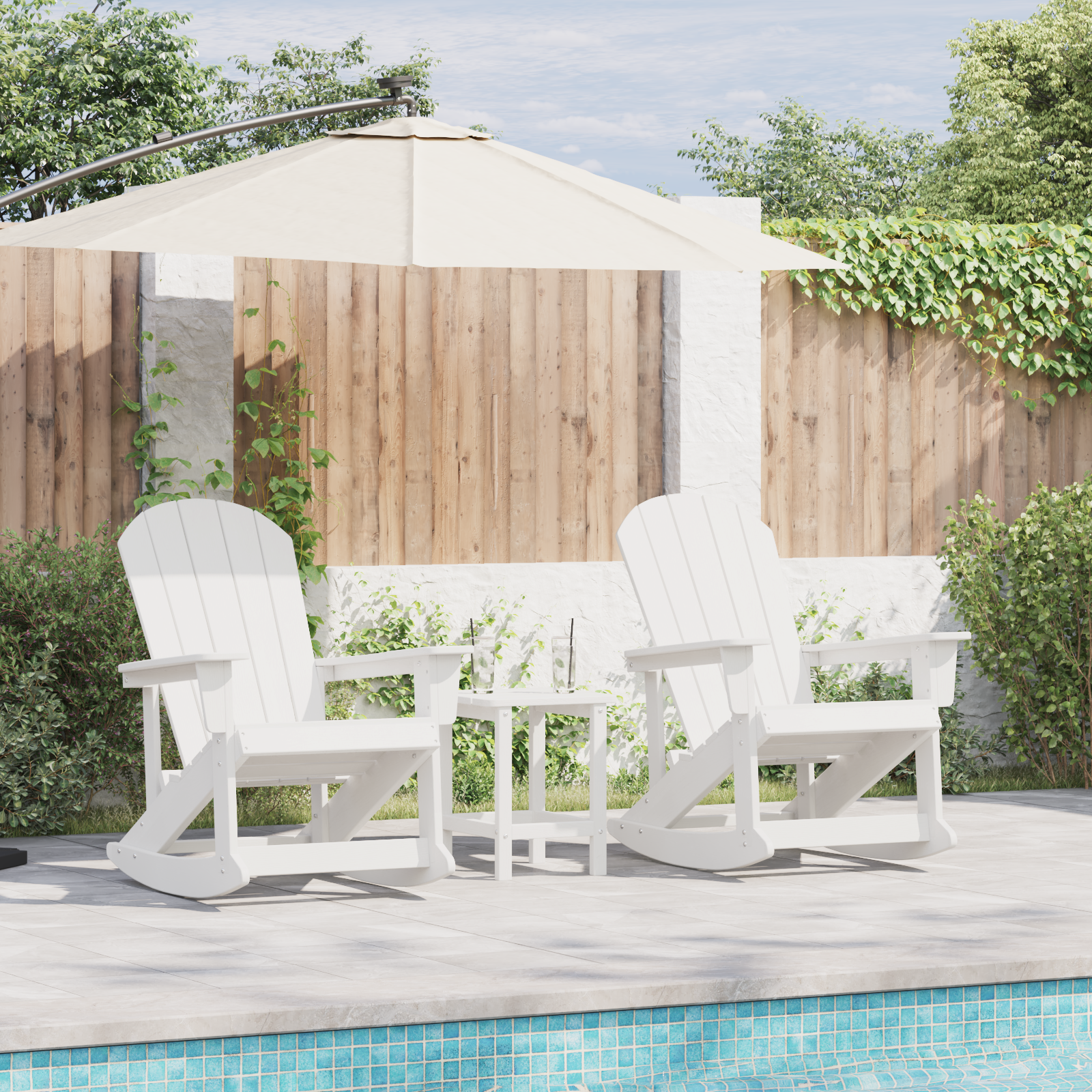Adirondack Gyngestoler 2 pcs Hvit HDPE