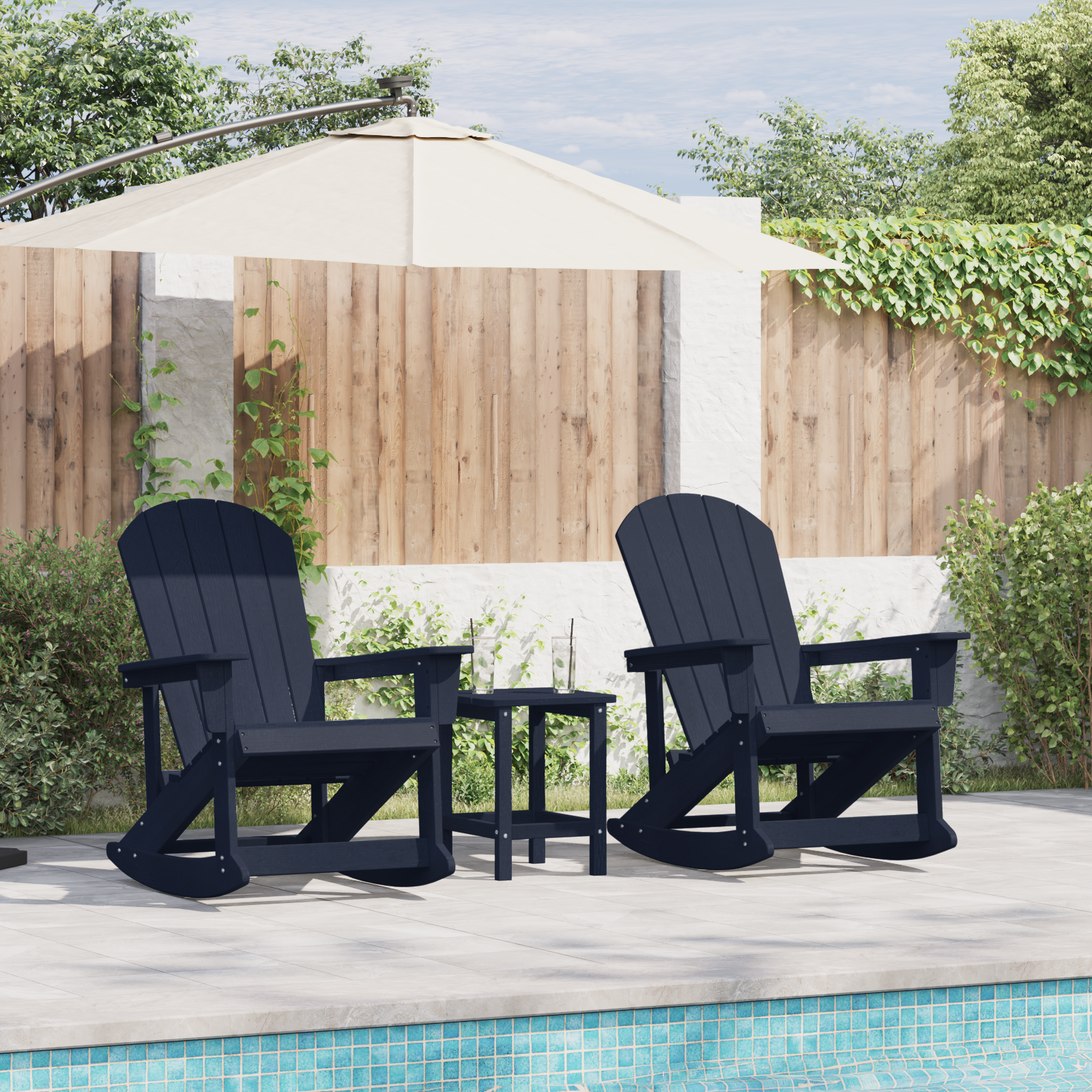 Adirondack Gyngestoler 2 pcs Marineblå HDPE