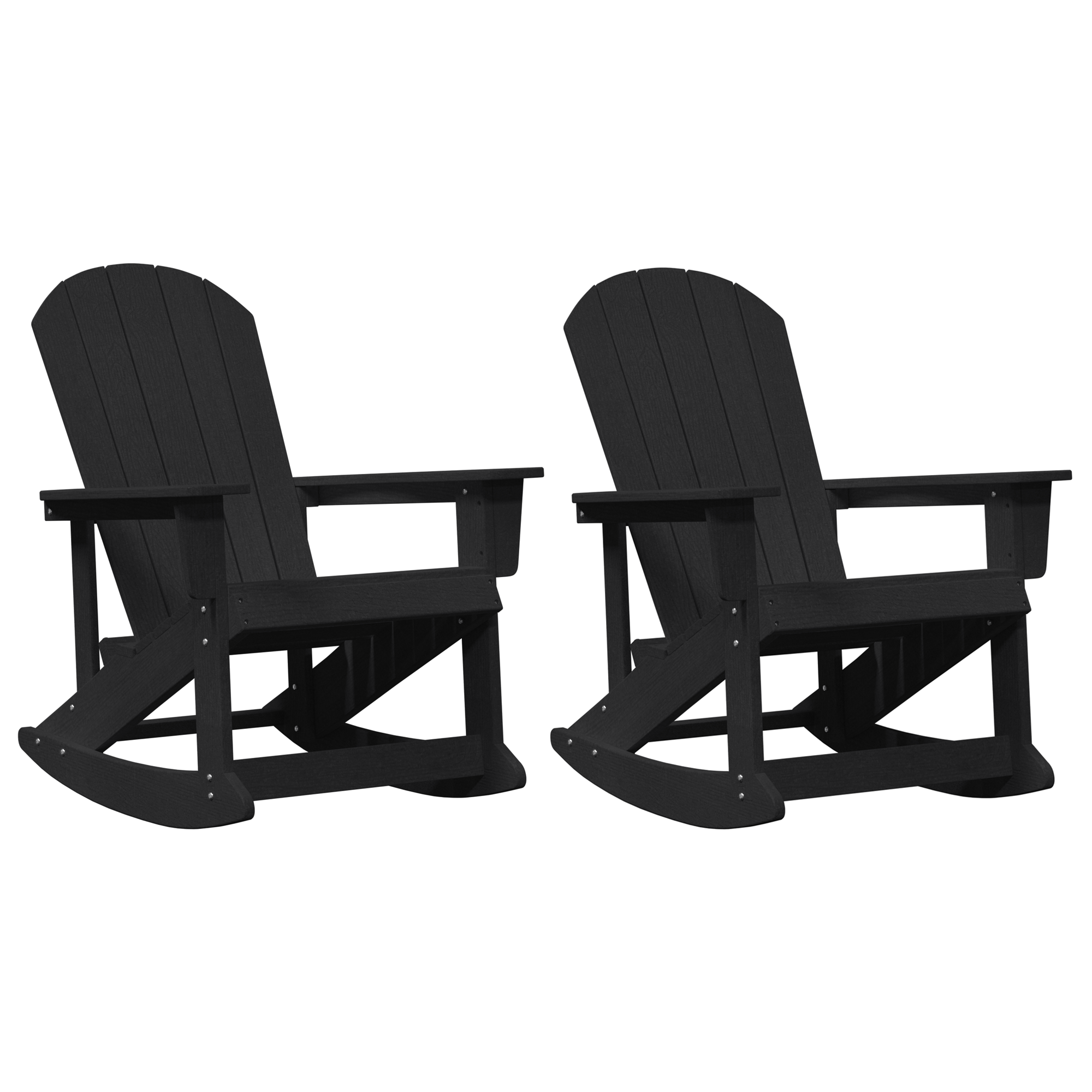 Adirondack Gyngestoler 2 pcs Svart HDPE