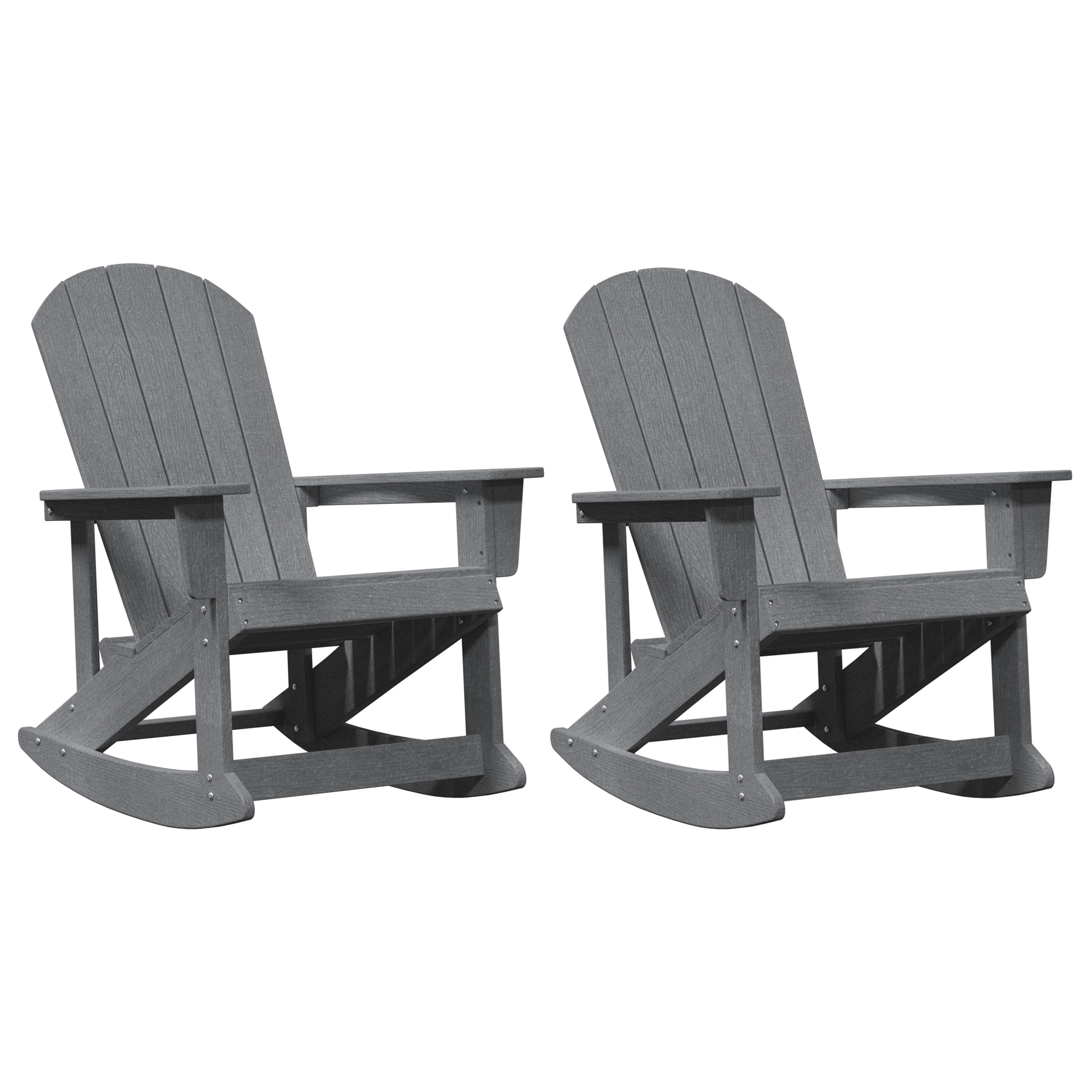 Adirondack Gyngestoler 2 pcs Lysegrå HDPE