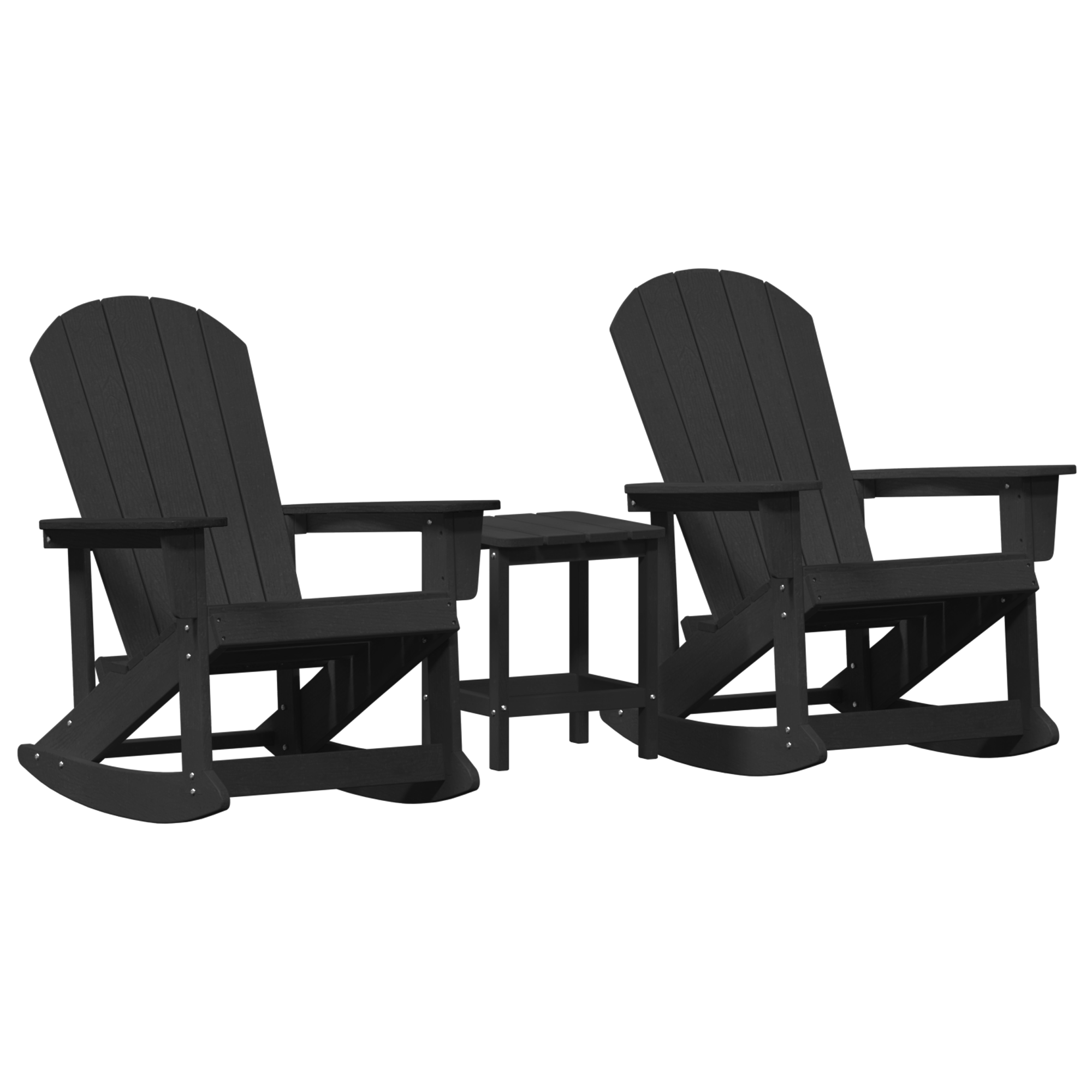 Hage lounge sett Svart HDPE