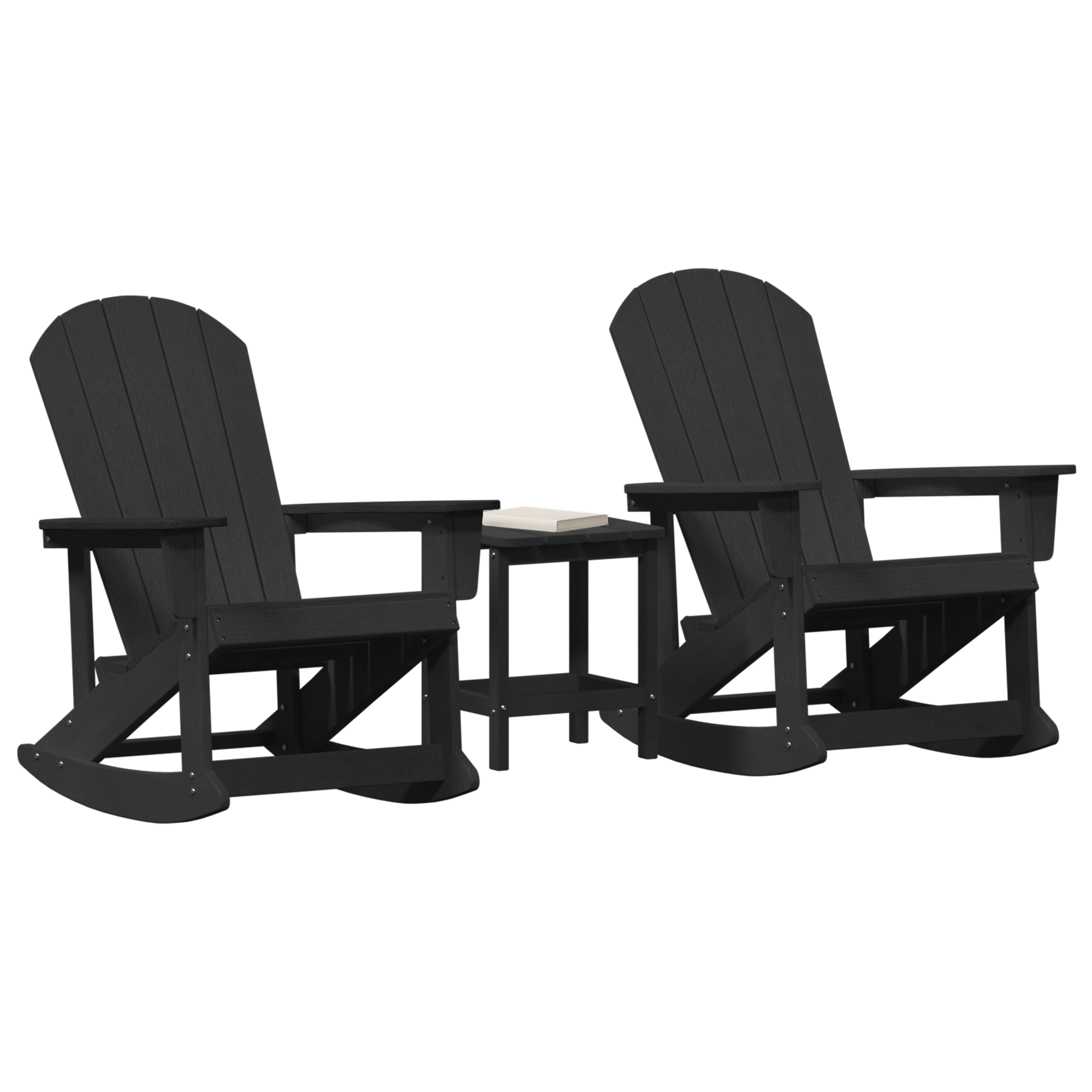 Hage lounge sett Svart HDPE