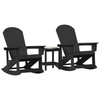 Hage lounge sett Svart HDPE