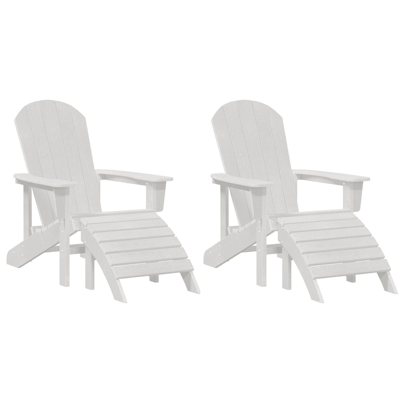 Hage lounge møbler 2 pcs Hvit 74 x 82 x 90cm Plast