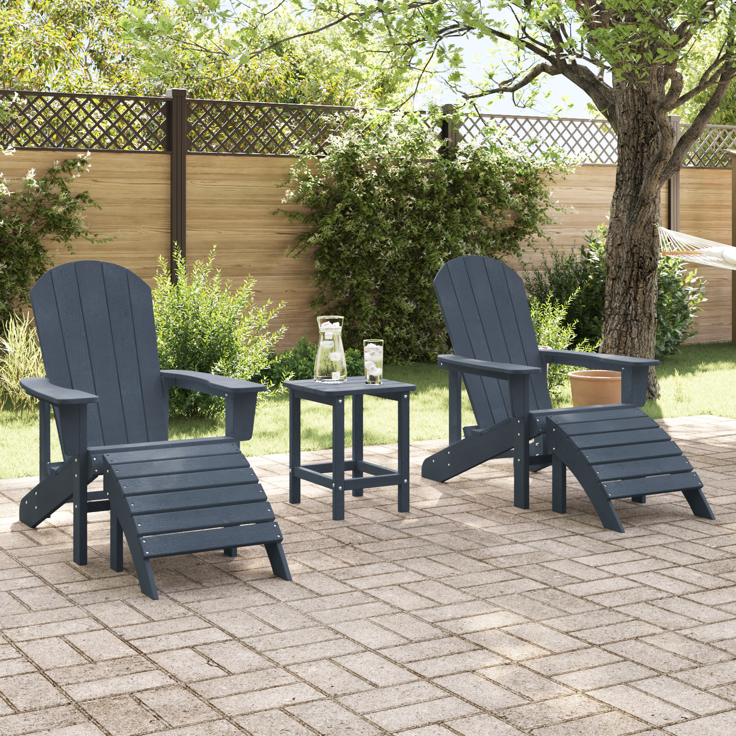 Hage Stol 2 pcs Havblå 83 x 74 x 92 cm Polyethylen