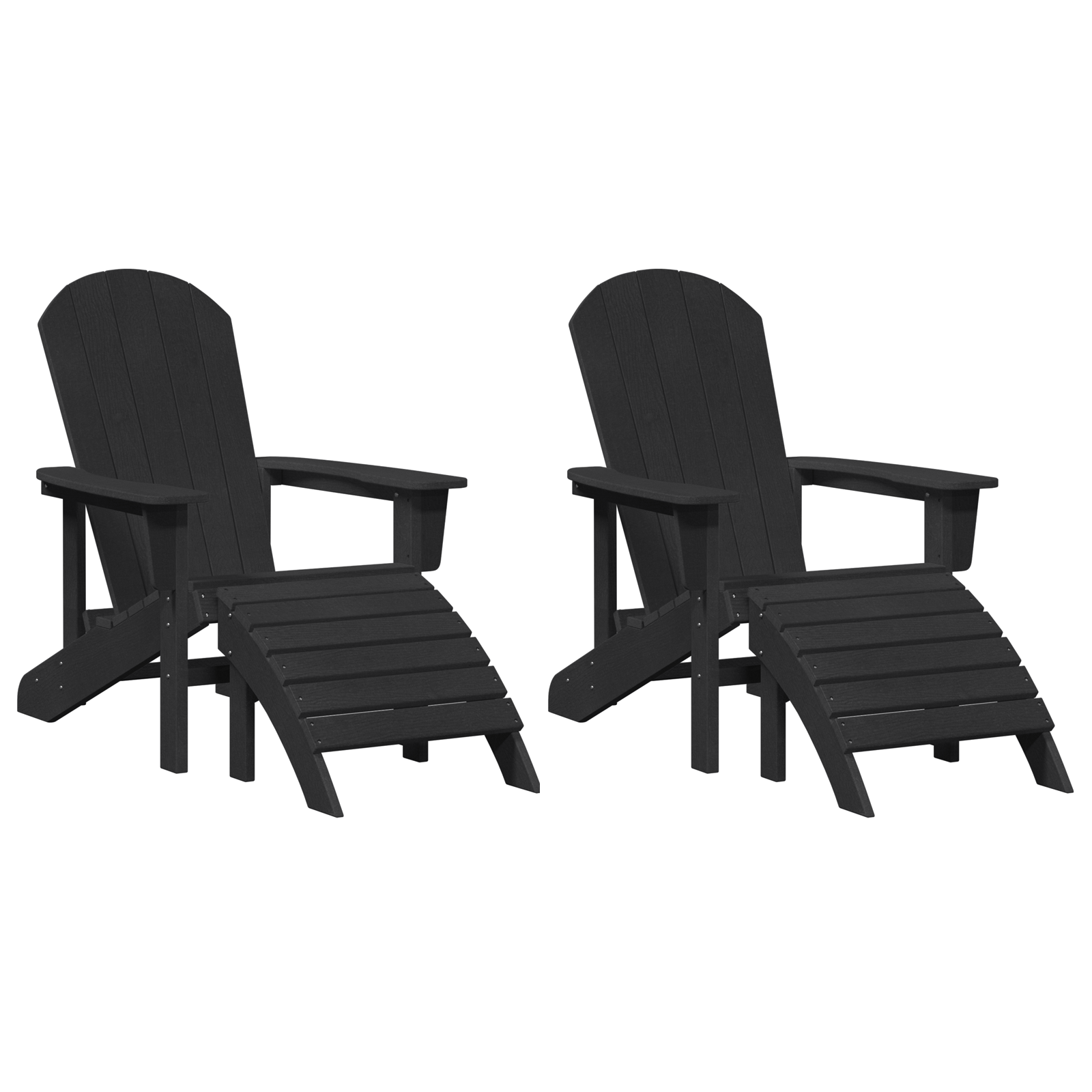 Hage lounge møbler 2 pcs Svart 74 x 82 x 90cm Plast